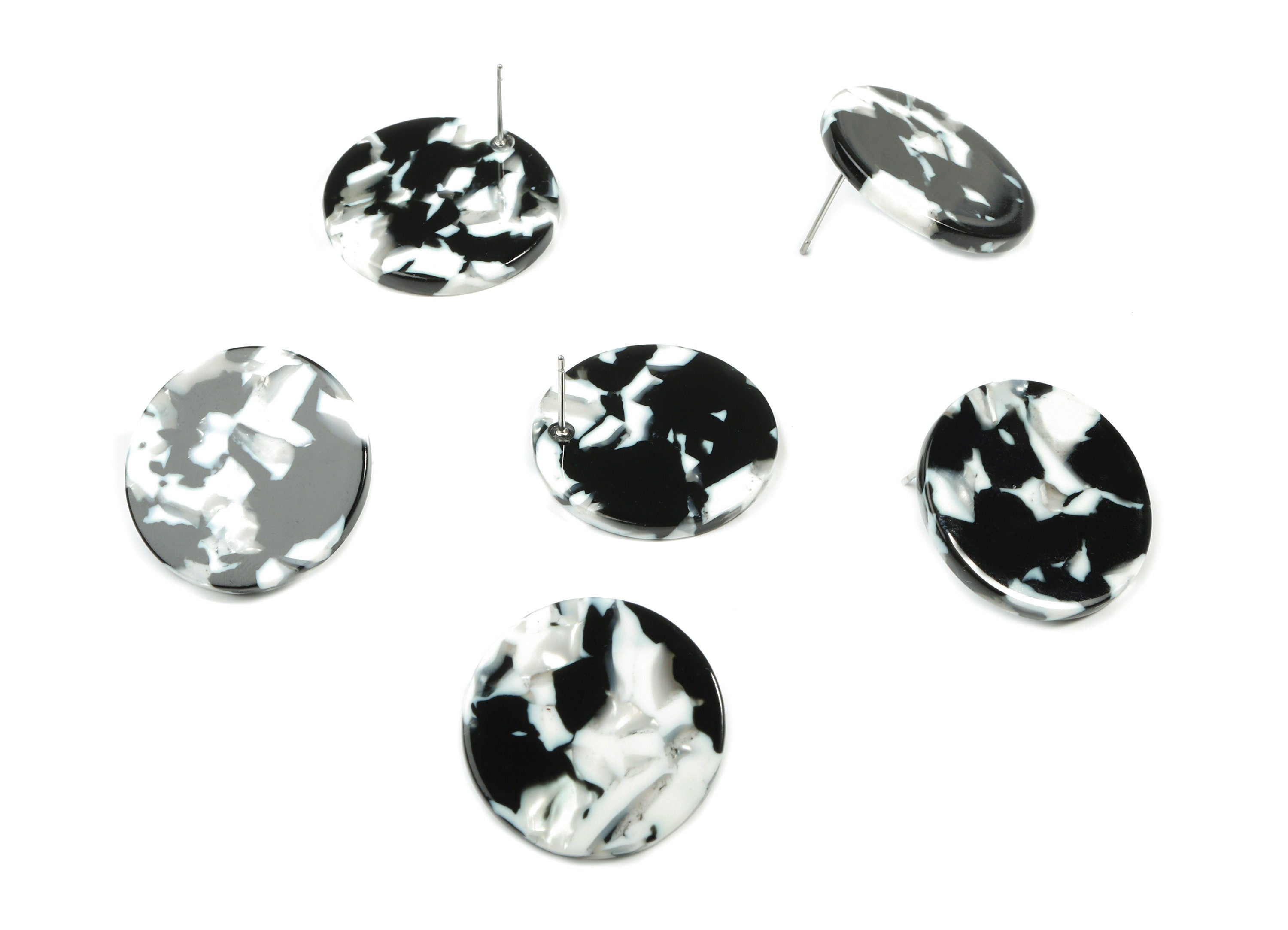 Acetate Round Earring Stud - Circle Earring Post - Earring Post - Jewelry Supplies - Color Code: A17- 24.61x24.61x2.47mm - AC1813-A17 - DOMEDBAZAAR