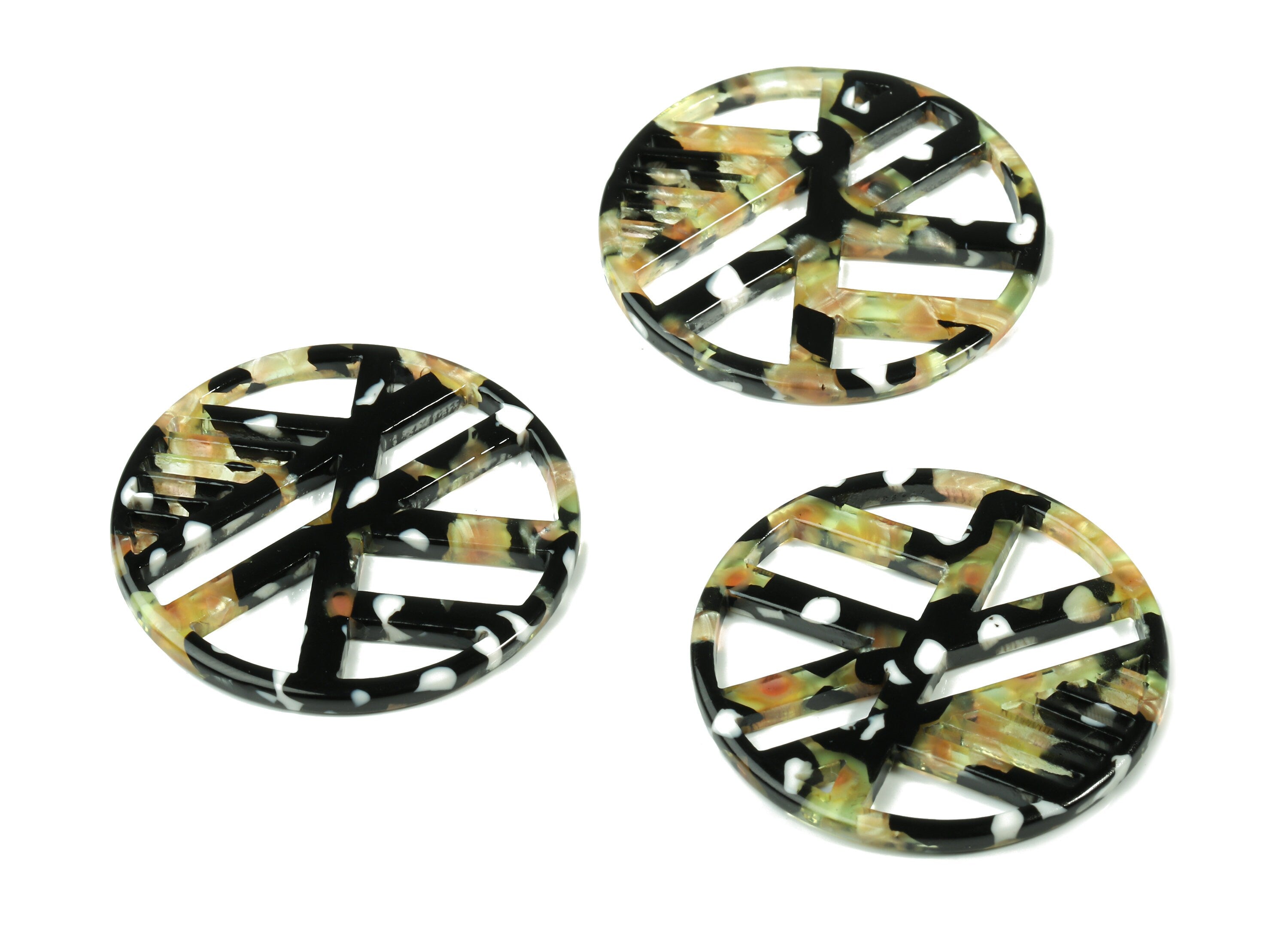 Acetate Geometric Charms - Round Earring Charm - Earring Findings - Jewelry Supplies - Color Code:A193 - 39.38x39.38x2.64mm - AC1819-A193 - DOMEDBAZAAR