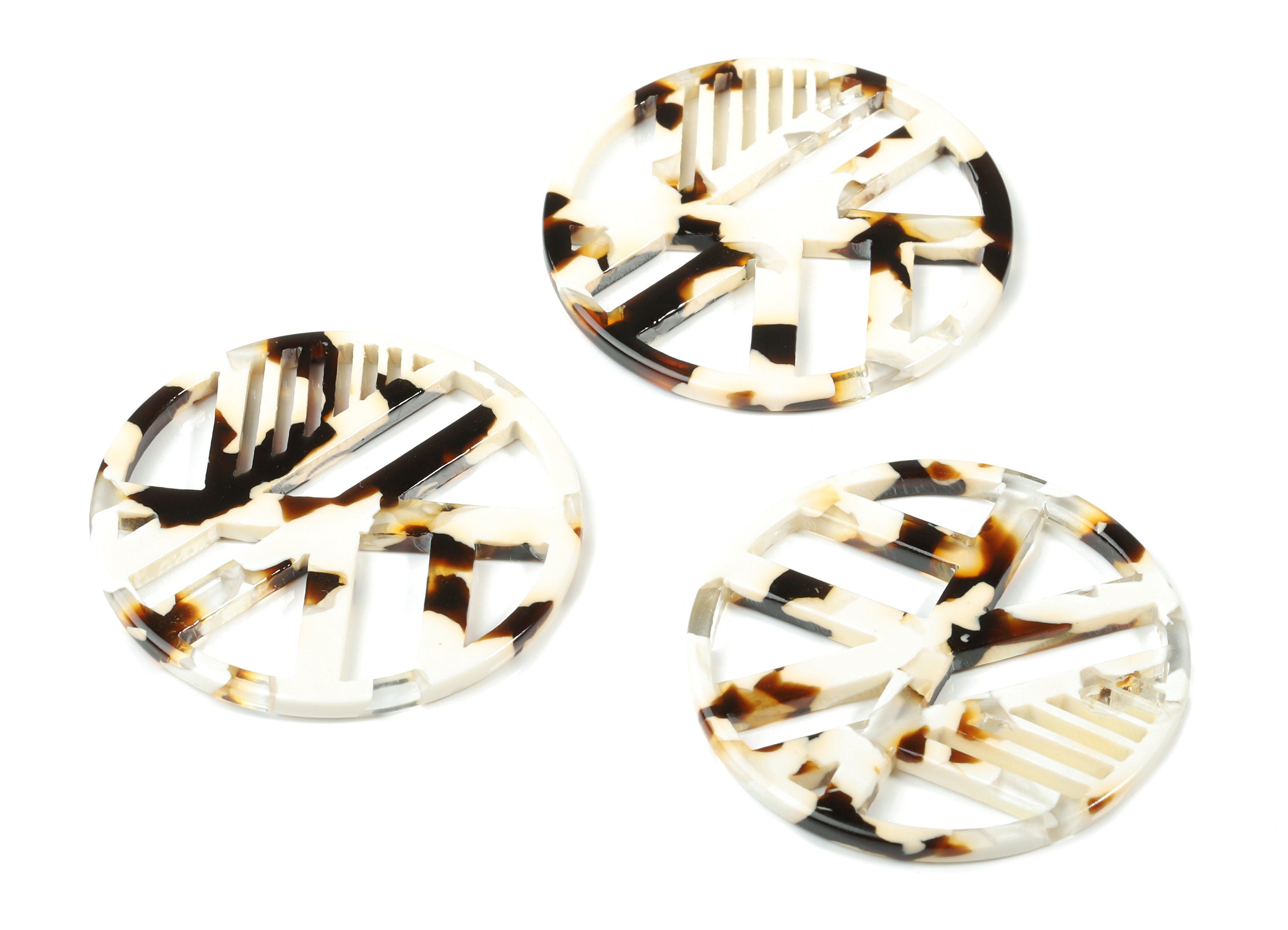 Acetate Geometric Charms - Round Earring Charm - Earring Findings - Jewelry Supplies - Color Code:A257 - 39.32x39.32x2.56mm - AC1819-A257 - DOMEDBAZAAR
