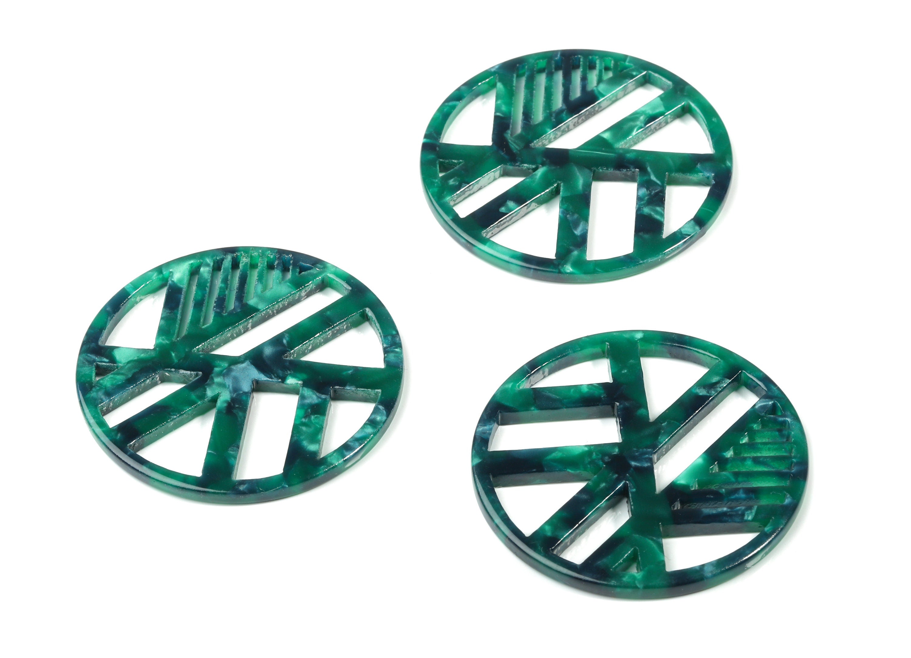 Acetate Geometric Charms - Round Earring Charm - Earring Findings - Jewelry Supplies - Color Code:A13 - 39.46x39.46x2.59mm - AC1819-A13 - DOMEDBAZAAR