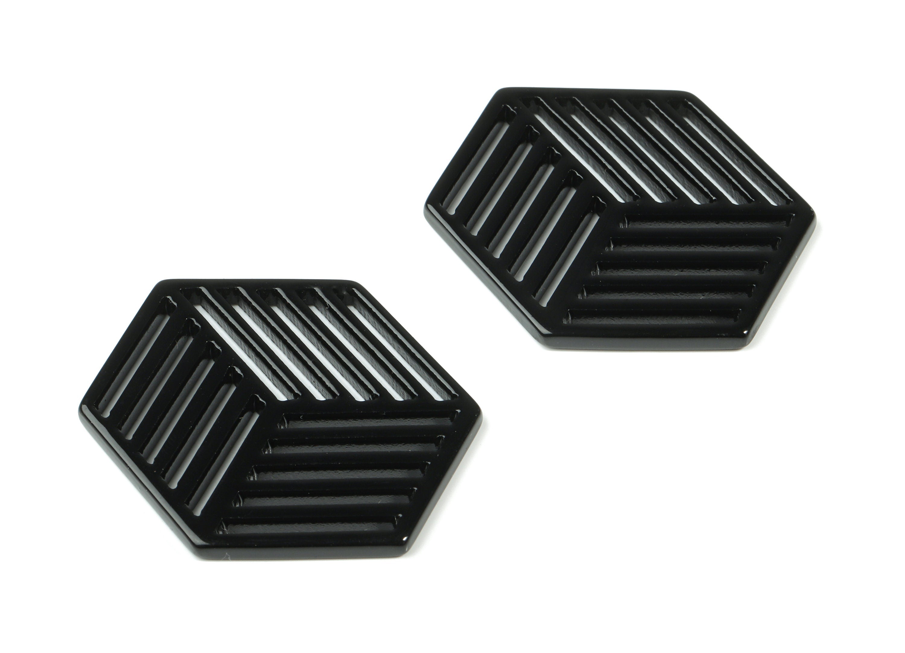 Acrylic Hexagon Earring Charm - Hexagon Pendant - Earring  Findings - Jewelry Supplies - Color Code:A66 - 44.54x34.24x2.78mm - AC1823-A66 - DOMEDBAZAAR