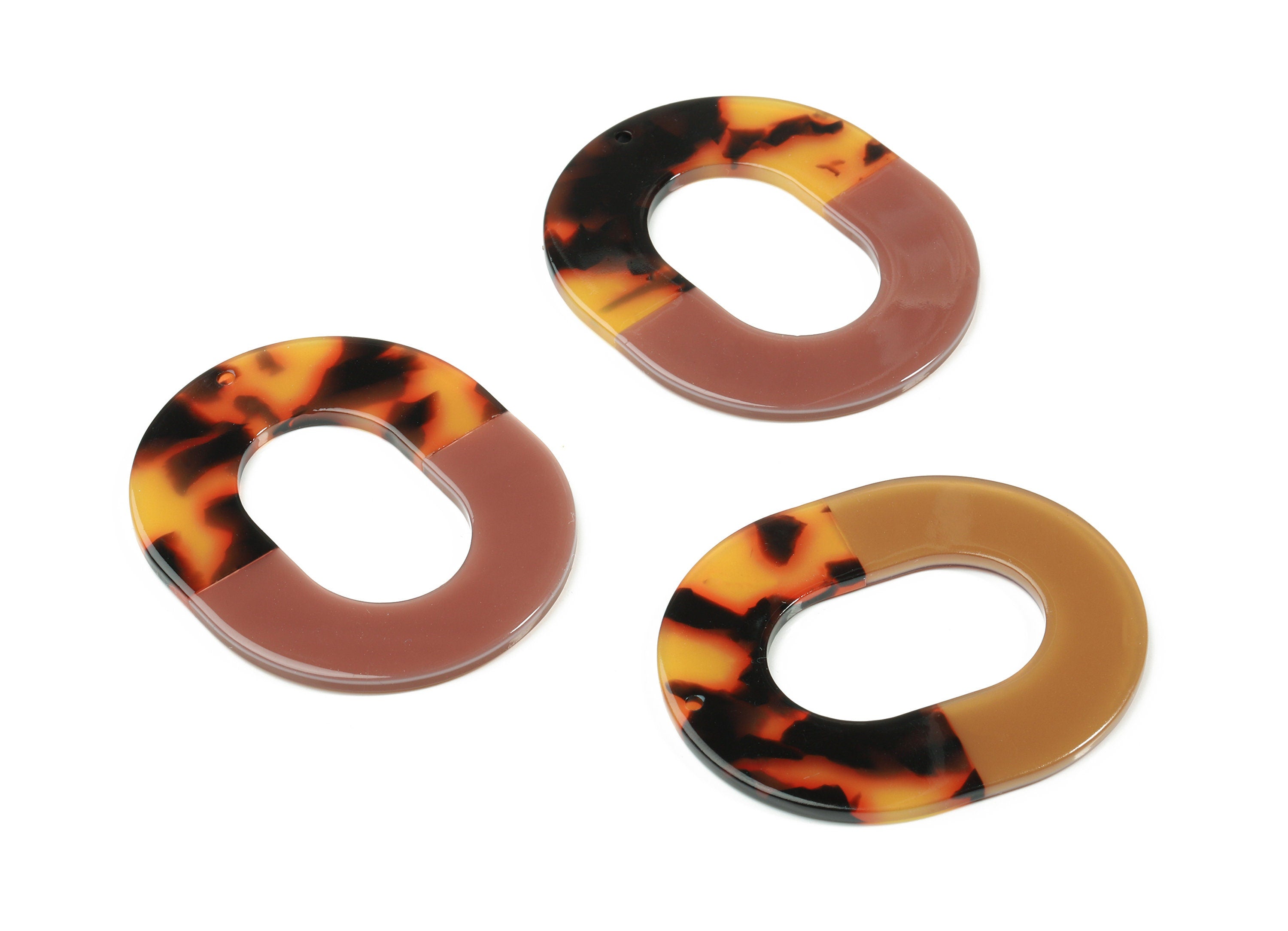 Acetate Oval Charms - Oval Earrings and Pendant - Earring Findings - Jewelry Supplies - Color Code: A02 - 50.2x41.68x2.62mm - AC1236C - DOMEDBAZAAR