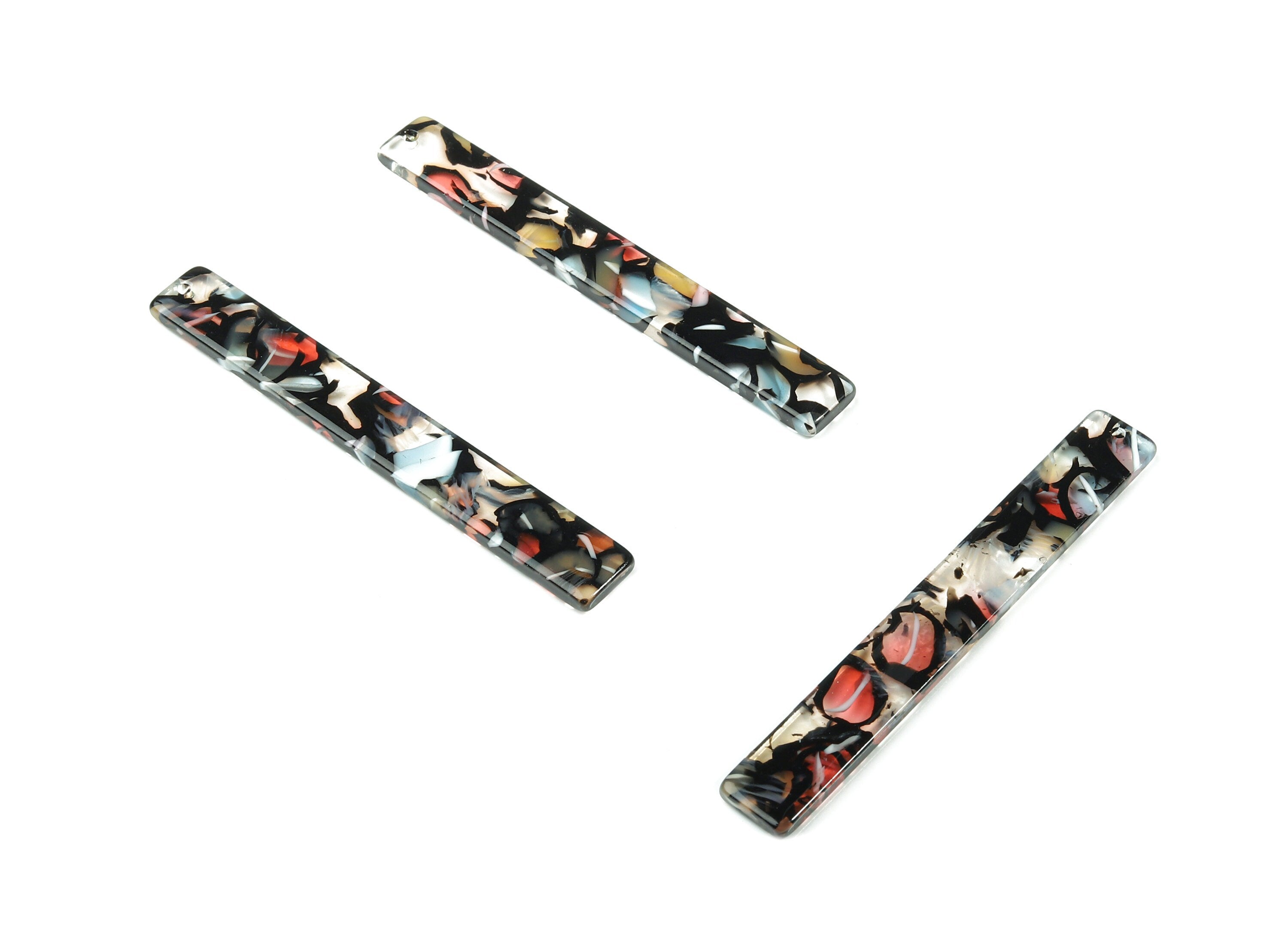 Acetate Long Stick Charms - Bar Earrings and Pendant - Earring Findings - Jewelry Supplys - Color Code: A343 - 59.7x7.8x2.5mm - AC1049-A343 - DOMEDBAZAAR