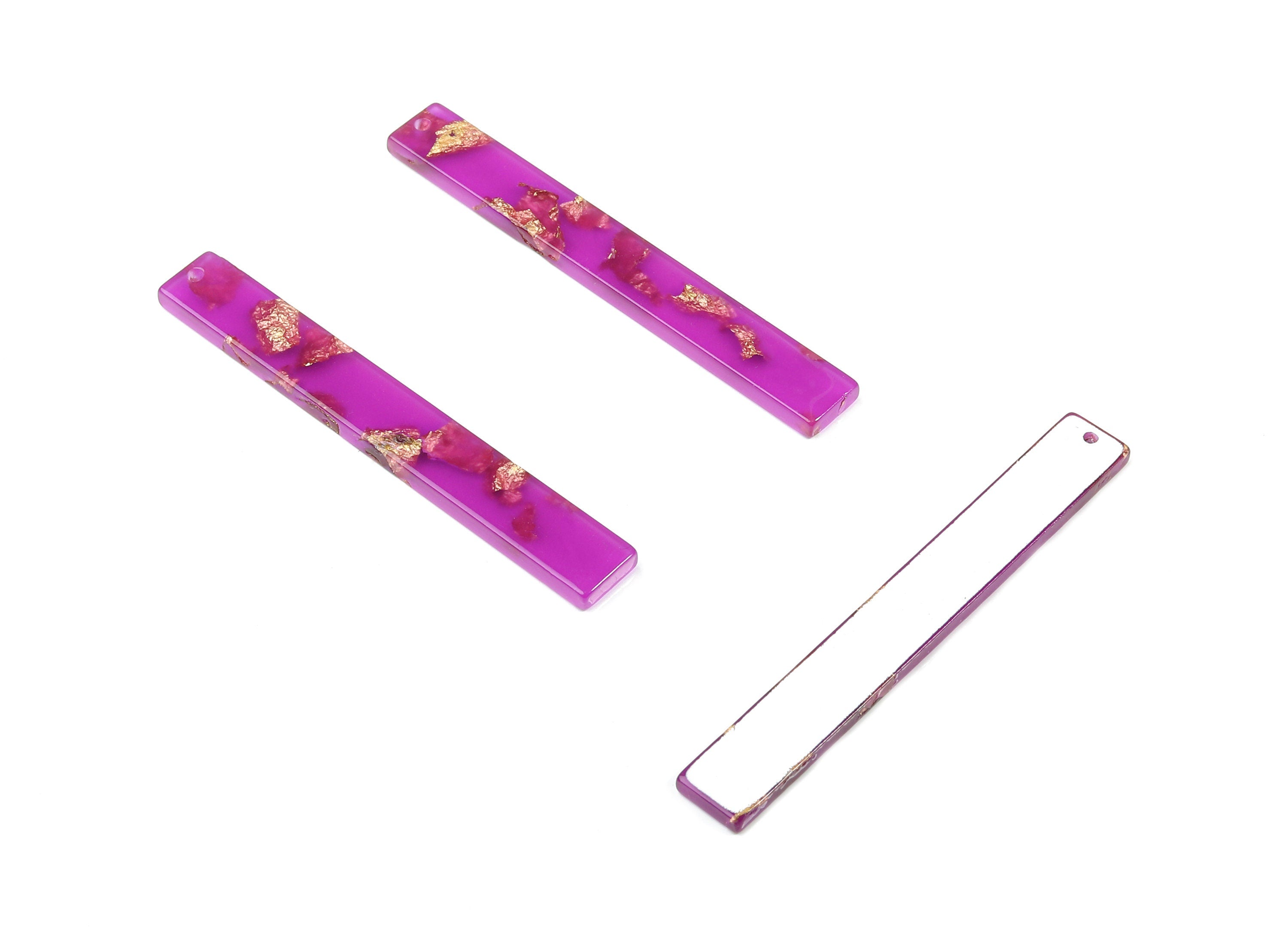 Acrylic Long Stick Charms - Bar Earrings and Pendant - Earring Findings  - Color Code: A443 - 59.88x7.83x2.73mm - AC1049-A443 - DOMEDBAZAAR
