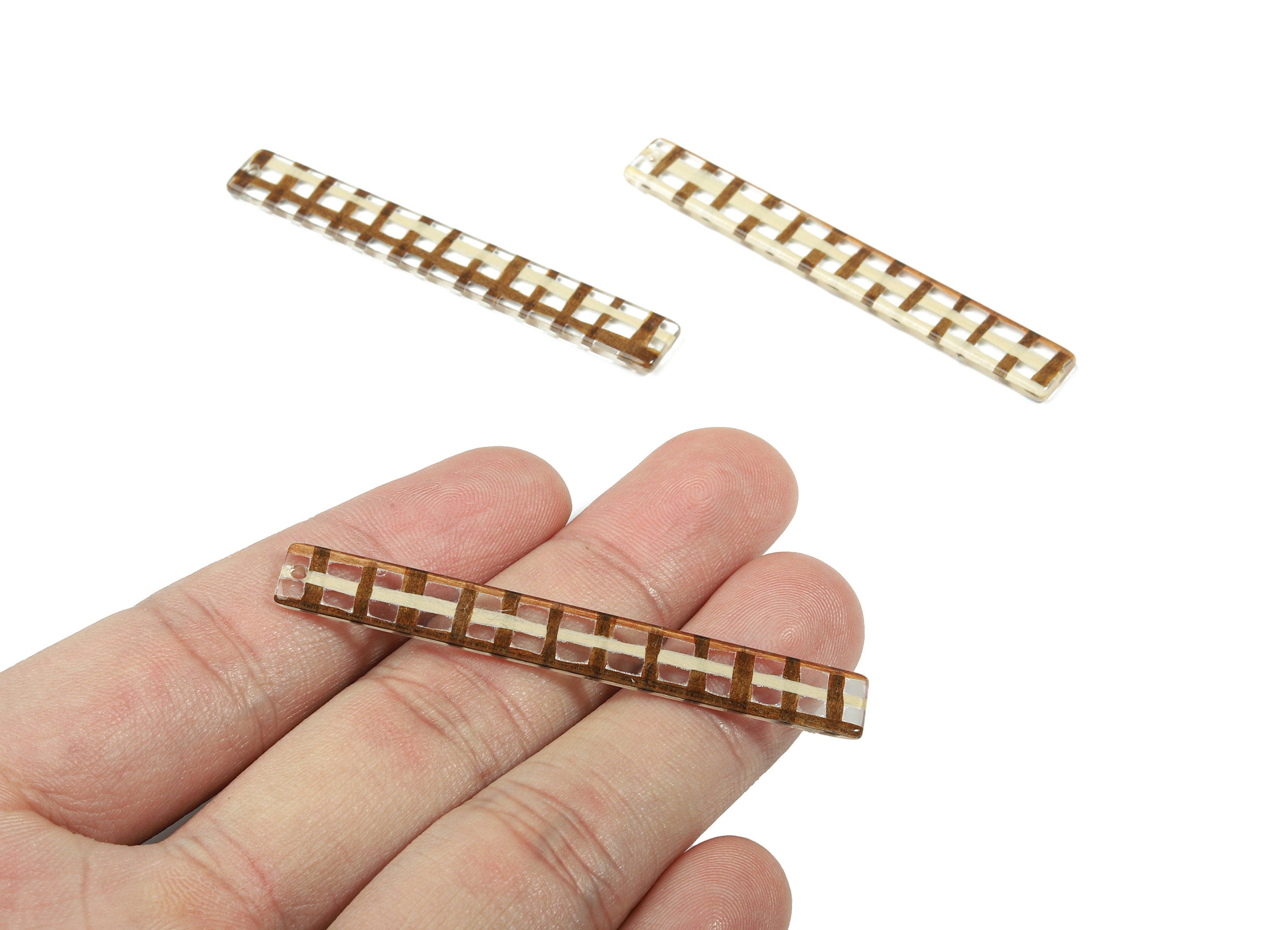 Acrylic Long Stick Charms - Bar Earrings and Pendant - Earring Findings  - Color Code: A446 - 59.88x7.83x1.86mm - AC1049-A446 - DOMEDBAZAAR