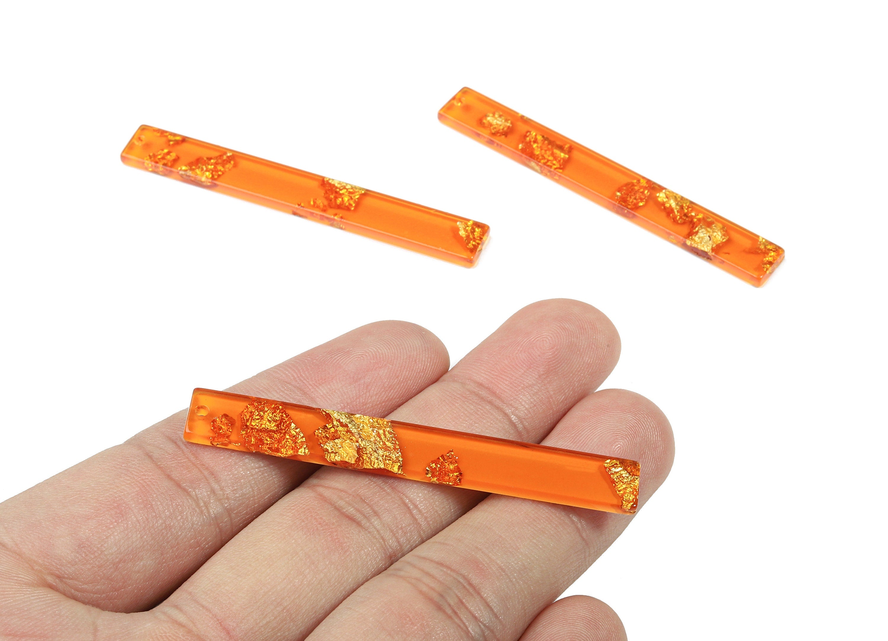 Acrylic Long Stick Charms - Bar Earrings and Pendant - Earring Findings  - Color Code: A441 - 59.88x7.83x2.4mm - AC1049-A441 - DOMEDBAZAAR