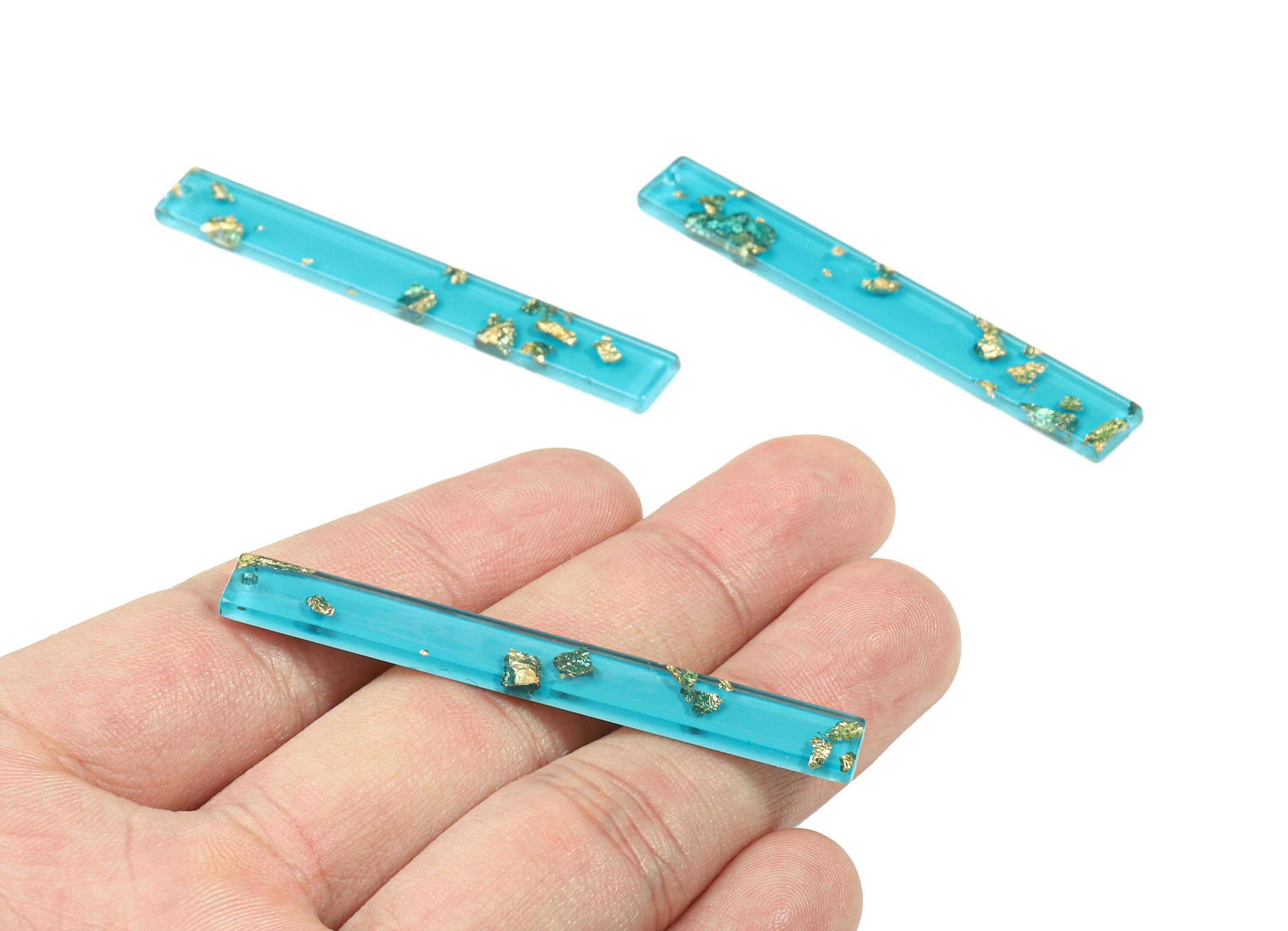 Acrylic Long Stick Charms - Bar Earrings and Pendant - Earring Findings  - Color Code: A445 - 59.88x7.83x2.4mm - AC1049-A445 - DOMEDBAZAAR