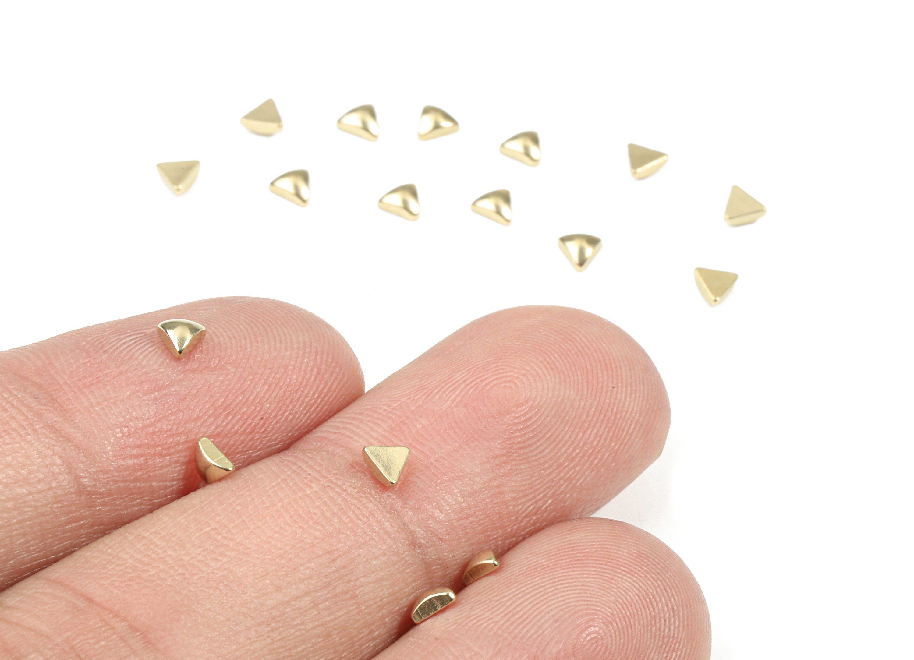 Brass Triangle Blank - Raw Brass Triangle Blank - Brass Triangle Tag - Brass Stamping Tag - Jewelry Supplies - 2.84x2.84x1.35mm - PP3167 - DOMEDBAZAAR