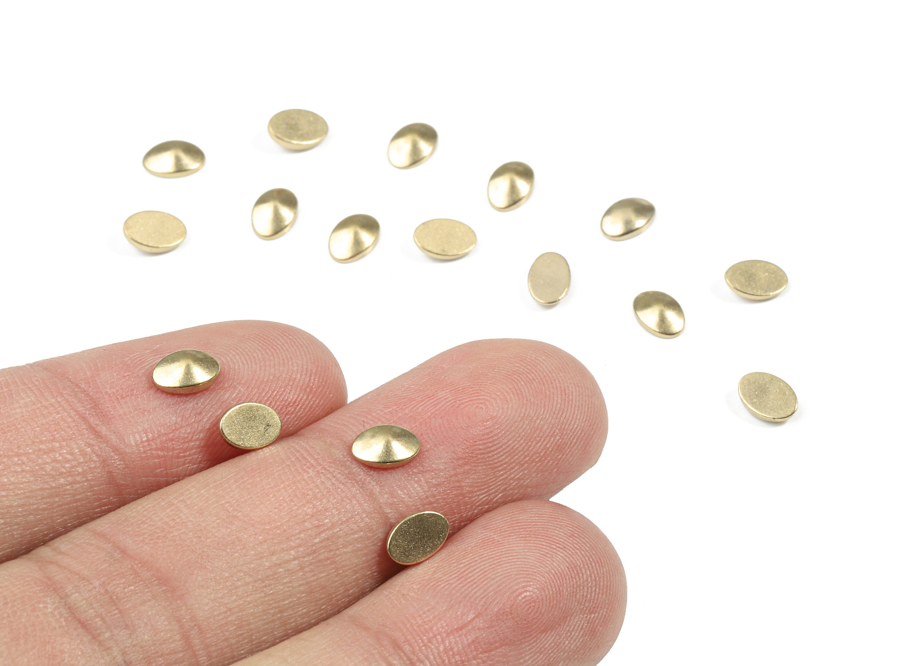 Brass Oval Blank - Raw Brass Oval Blank - Brass Oval Tag - Brass Stamping Tag - Jewelry Supplies - 5.94x4.07x1.75mm - PP3166 - DOMEDBAZAAR