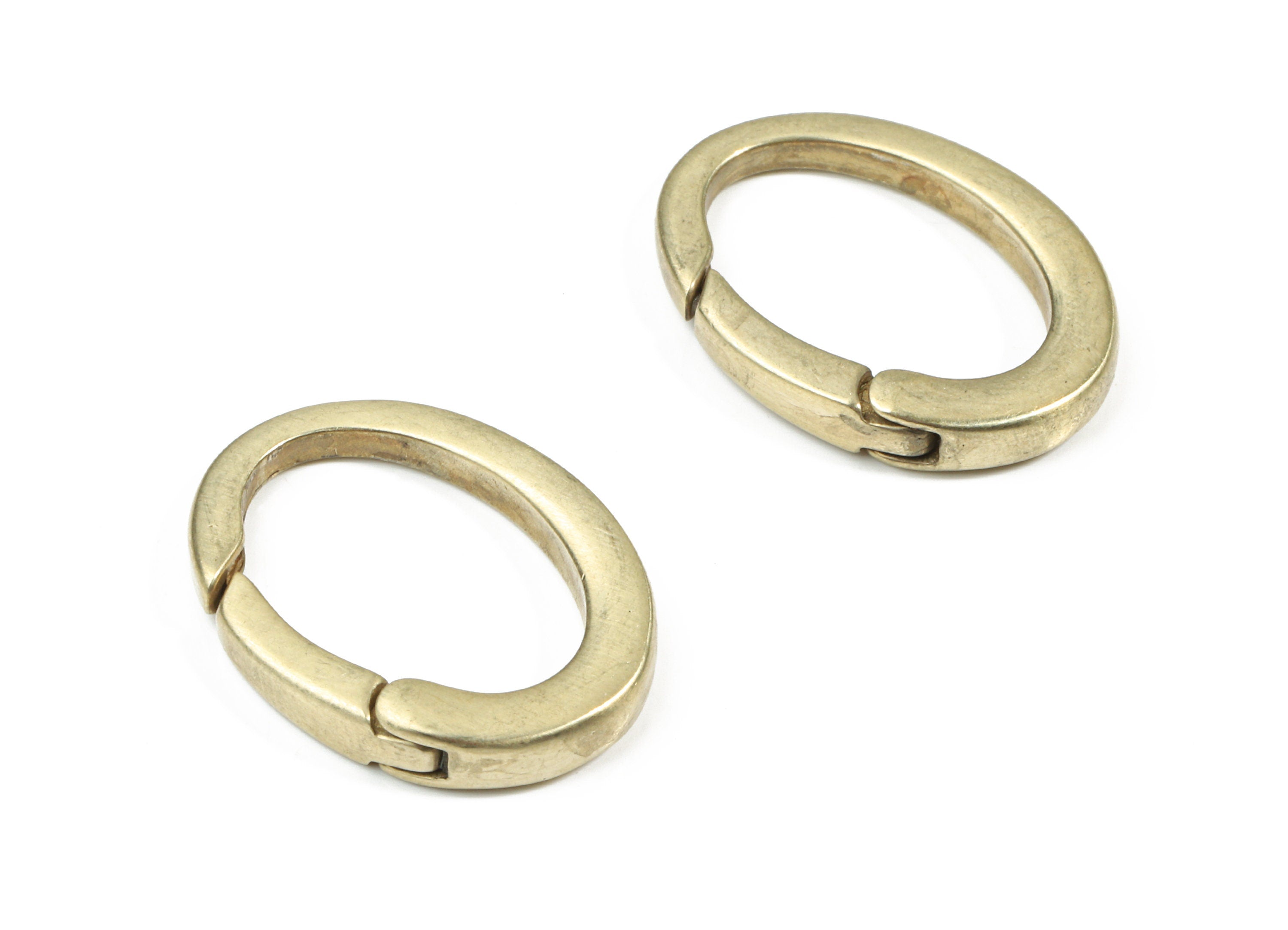 Brass Spring Clasps - Raw Brass Oval Ring - Open Spring Clasp - Clasps Findings - Jewelry Supplies - 23.51x17.58x2.08mm - PP3127 - DOMEDBAZAAR