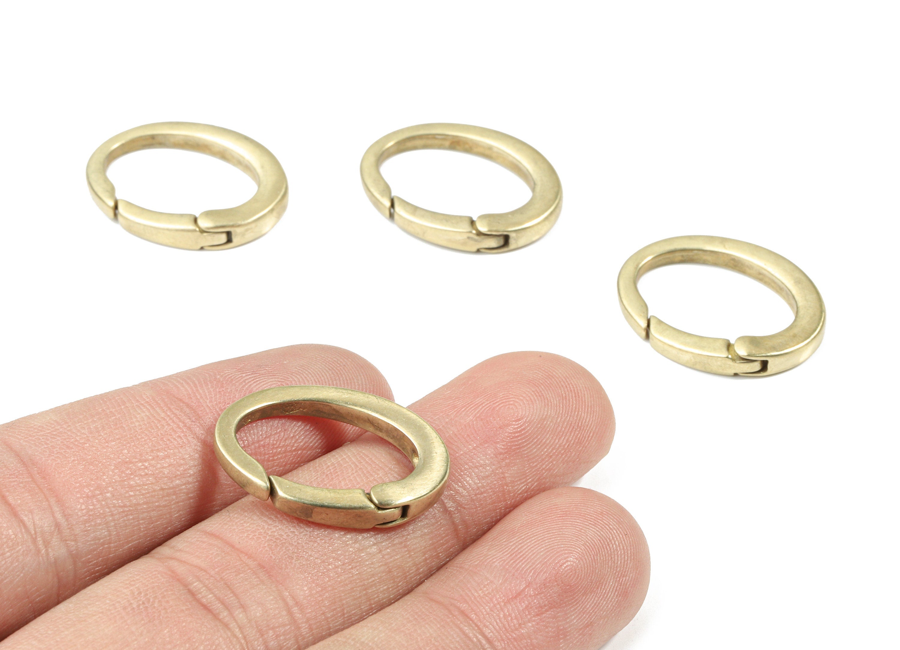 Brass Spring Clasps - Raw Brass Oval Ring - Open Spring Clasp - Clasps Findings - Jewelry Supplies - 23.51x17.58x2.08mm - PP3127 - DOMEDBAZAAR