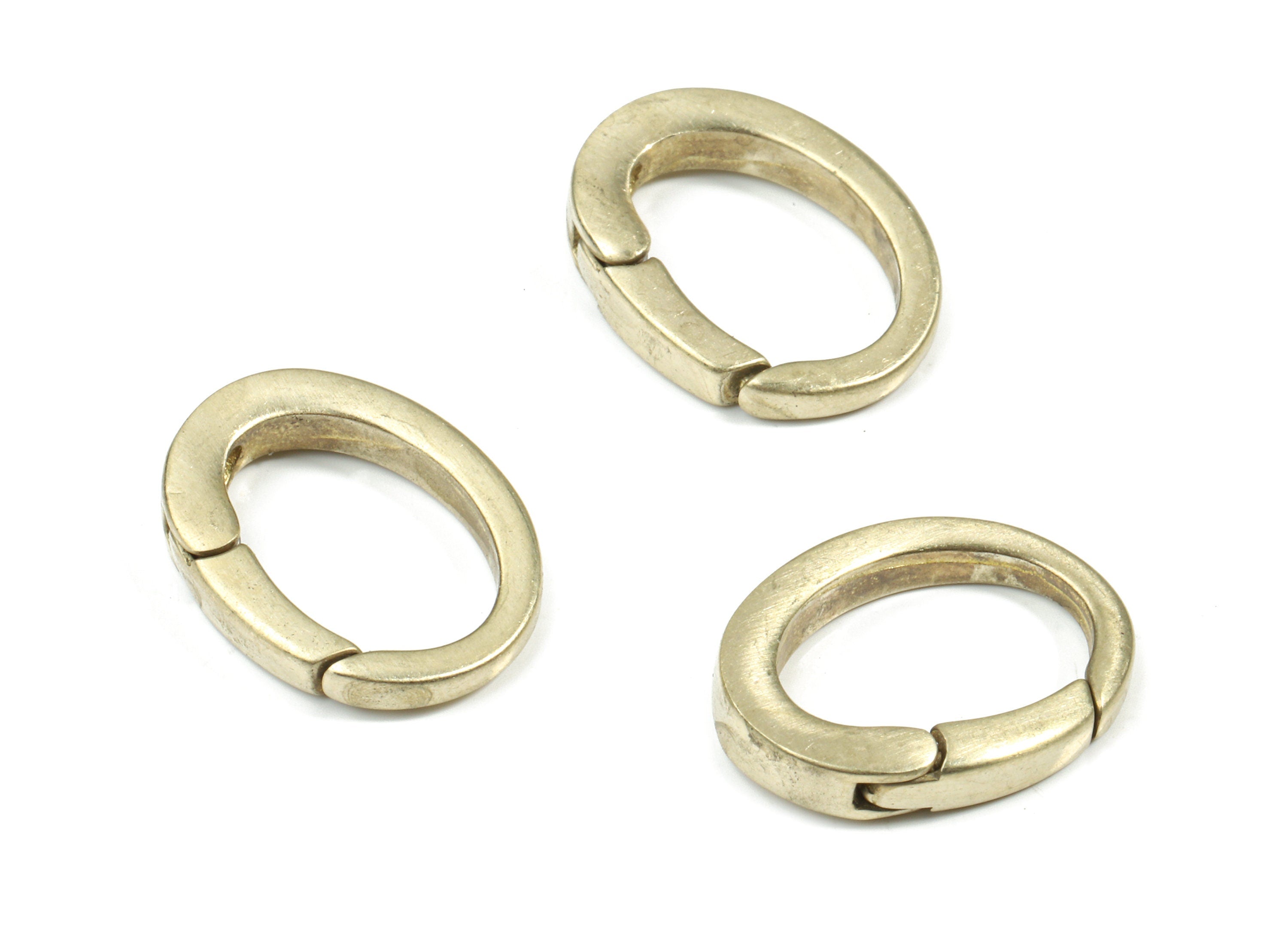 Brass Spring Clasps - Raw Brass Oval Ring - Open Spring Clasp - Clasps Findings - Jewelry Supplies - 17.79x13.16x2.26mm - PP3128 - DOMEDBAZAAR