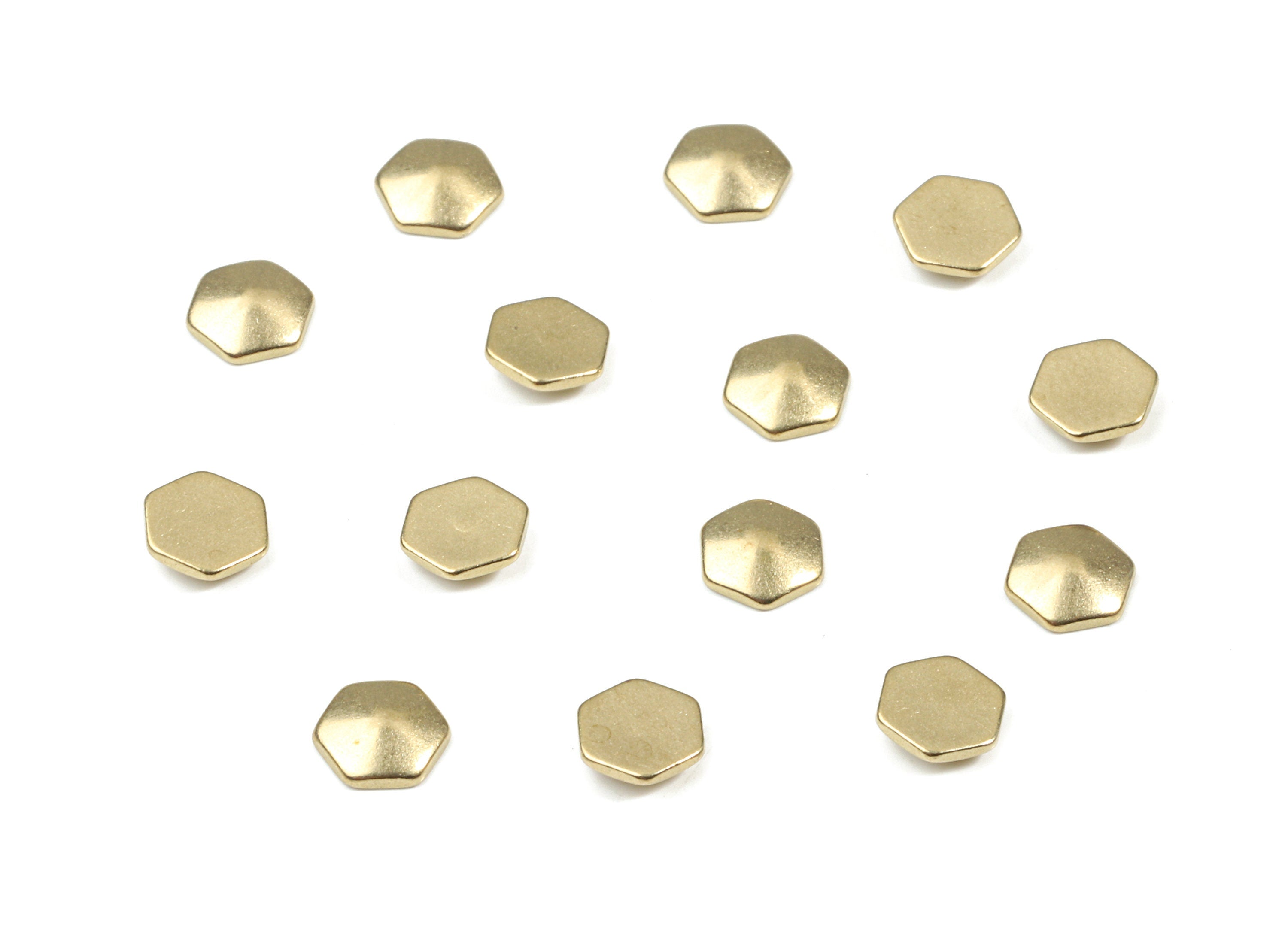 Brass Hexagon Blank - Raw Brass Hexagon Blank - Brass Hexagon Tag - Brass Stamping Tag - Jewelry Supplies - 4.96x4.96x1.36mm - PP3165 - DOMEDBAZAAR