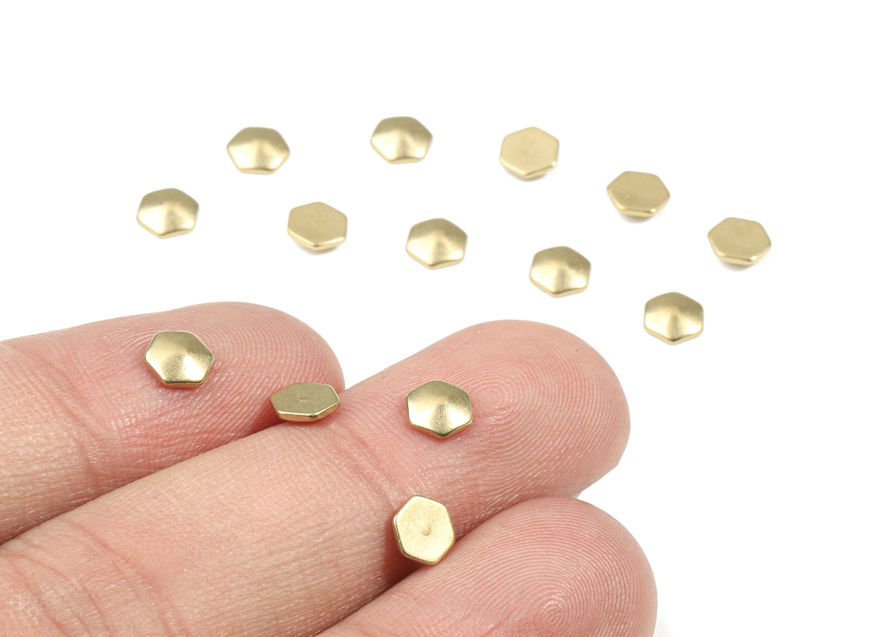 Brass Hexagon Blank - Raw Brass Hexagon Blank - Brass Hexagon Tag - Brass Stamping Tag - Jewelry Supplies - 4.96x4.96x1.36mm - PP3165 - DOMEDBAZAAR