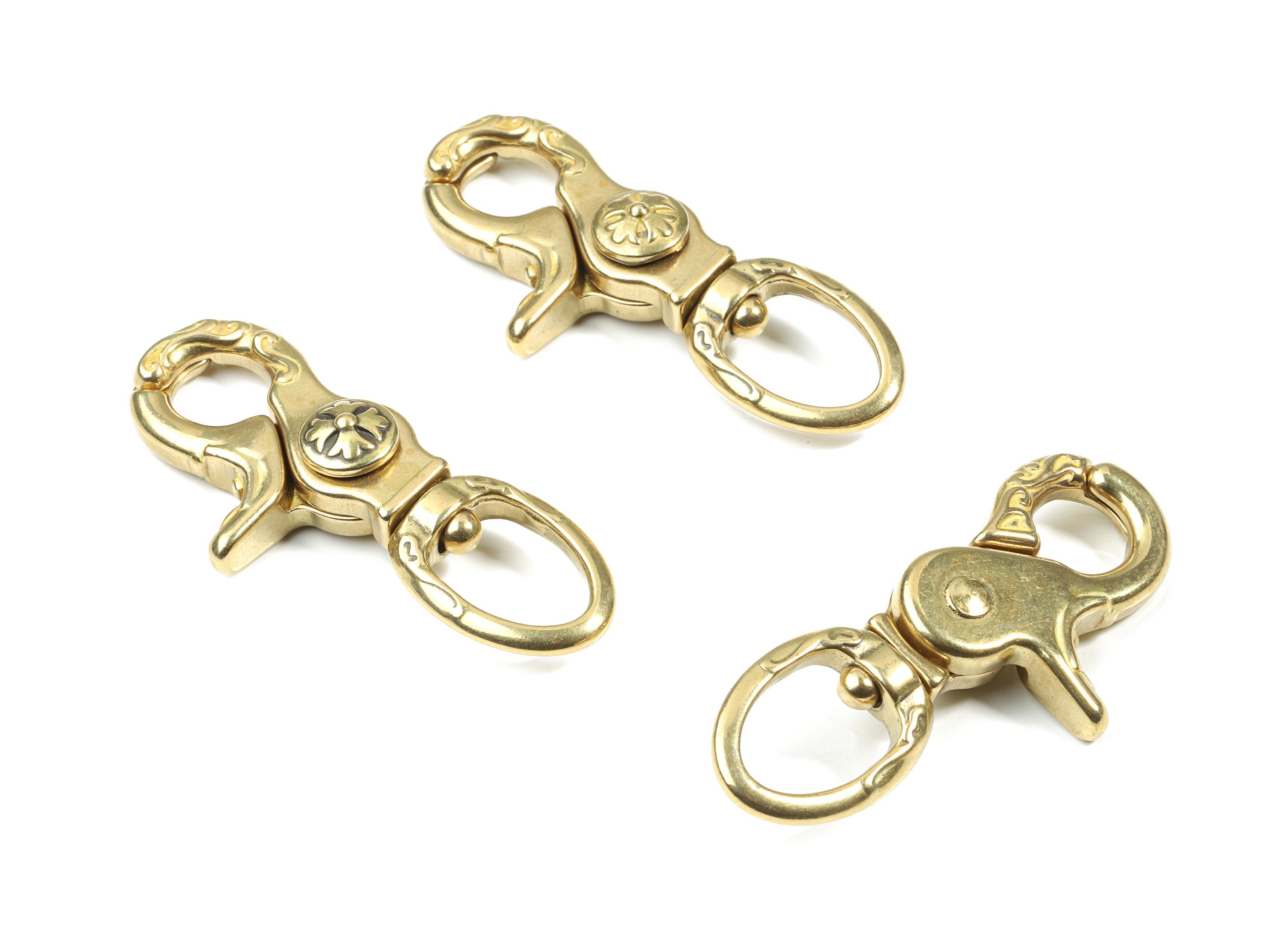 Brass Swivel Trigger Snap Hooks - Landyard Clip Purse Lobster Clasp - Jewelry Supplies - 59.85x24.76x11.7mm - PP3141 - DOMEDBAZAAR
