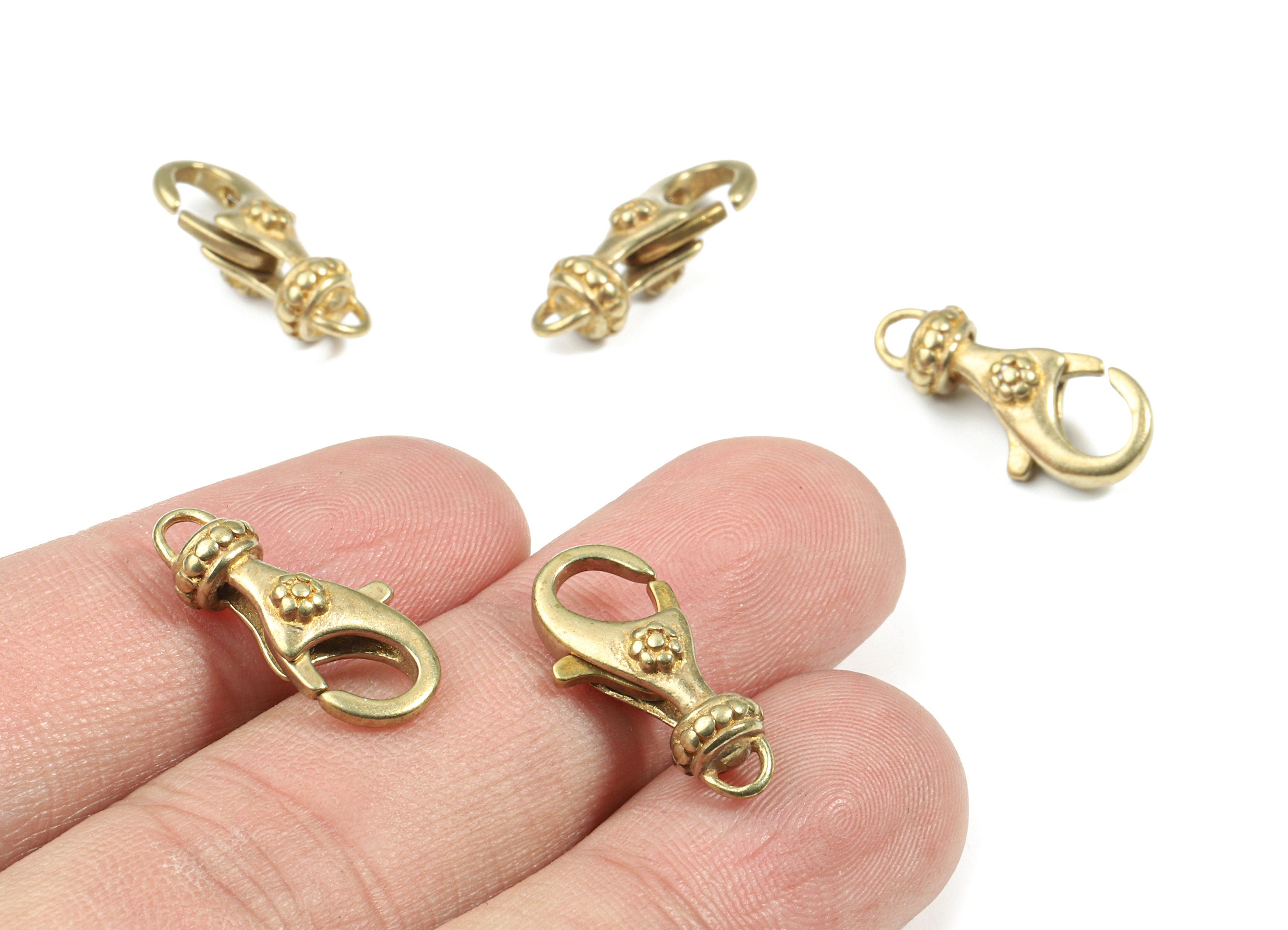 Brass Lobster Claw Clasp - Raw Brass Flower Parrot Clasps - Lobster Clasps - Jewelry Supplies - 19.84x9.34x6.2mm - PP3137 - DOMEDBAZAAR