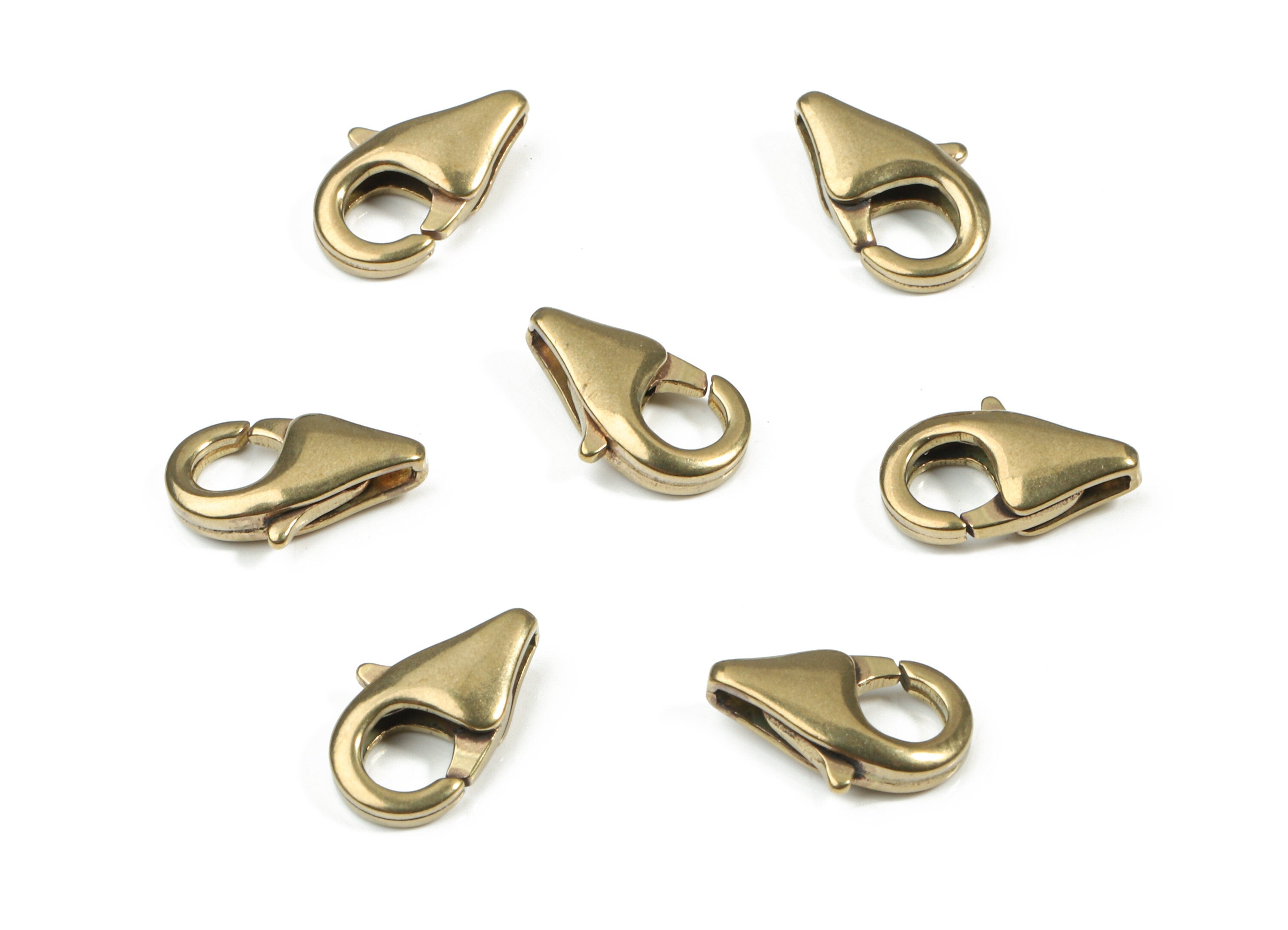 Brass Lobster Claw Clasp - Raw Brass Parrot Clasps - Lobster Clasps - Jewelry Supplies - 10.96x6.76x2.96mm - PP3136 - DOMEDBAZAAR