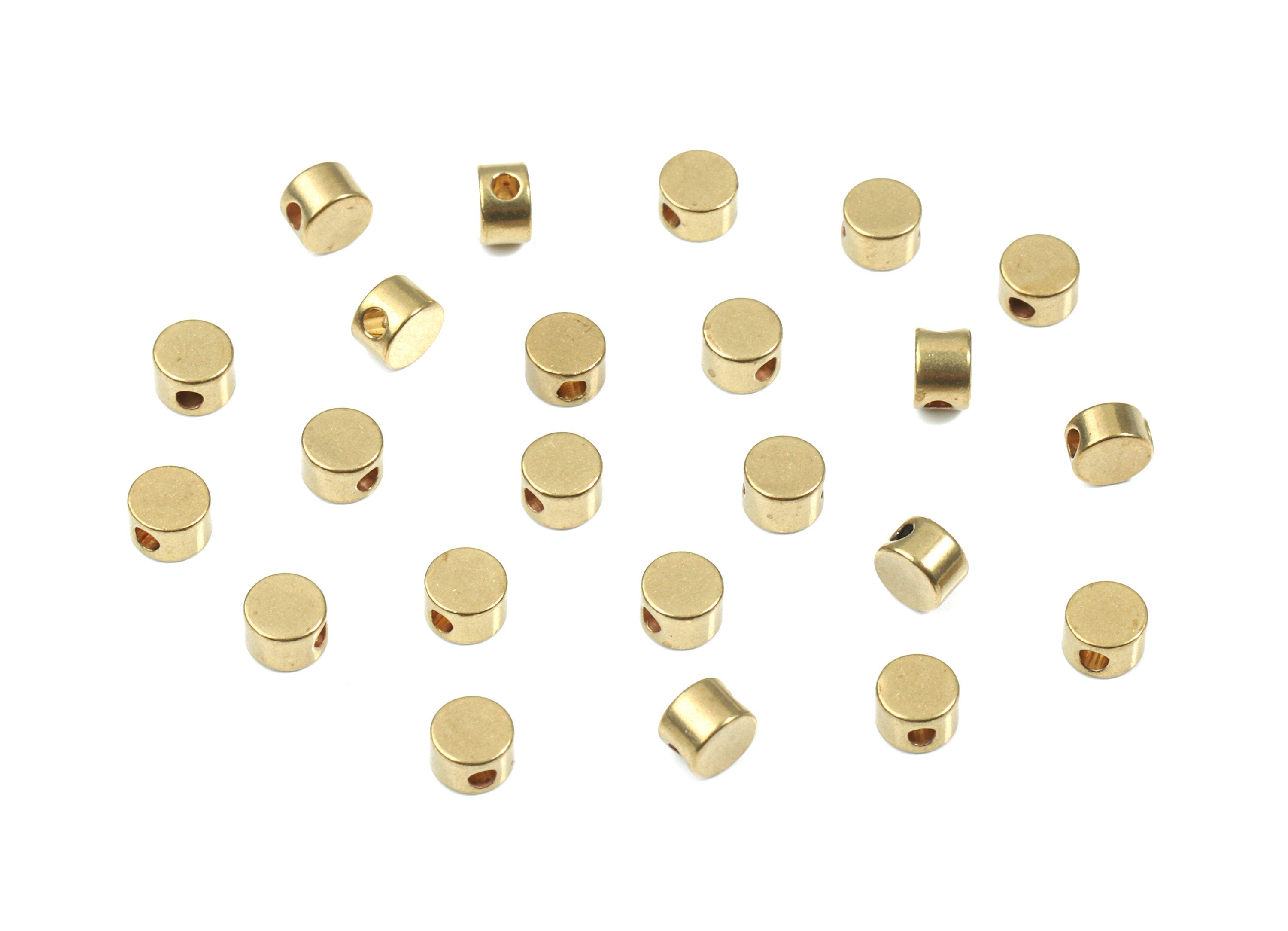 Brass Round Spacer Beads - Raw Brass Round Beads - Spacer Connectors - Earring Findings - Jewelry Supplies - 3.91x3.91x2.73mm - PP3170 - DOMEDBAZAAR