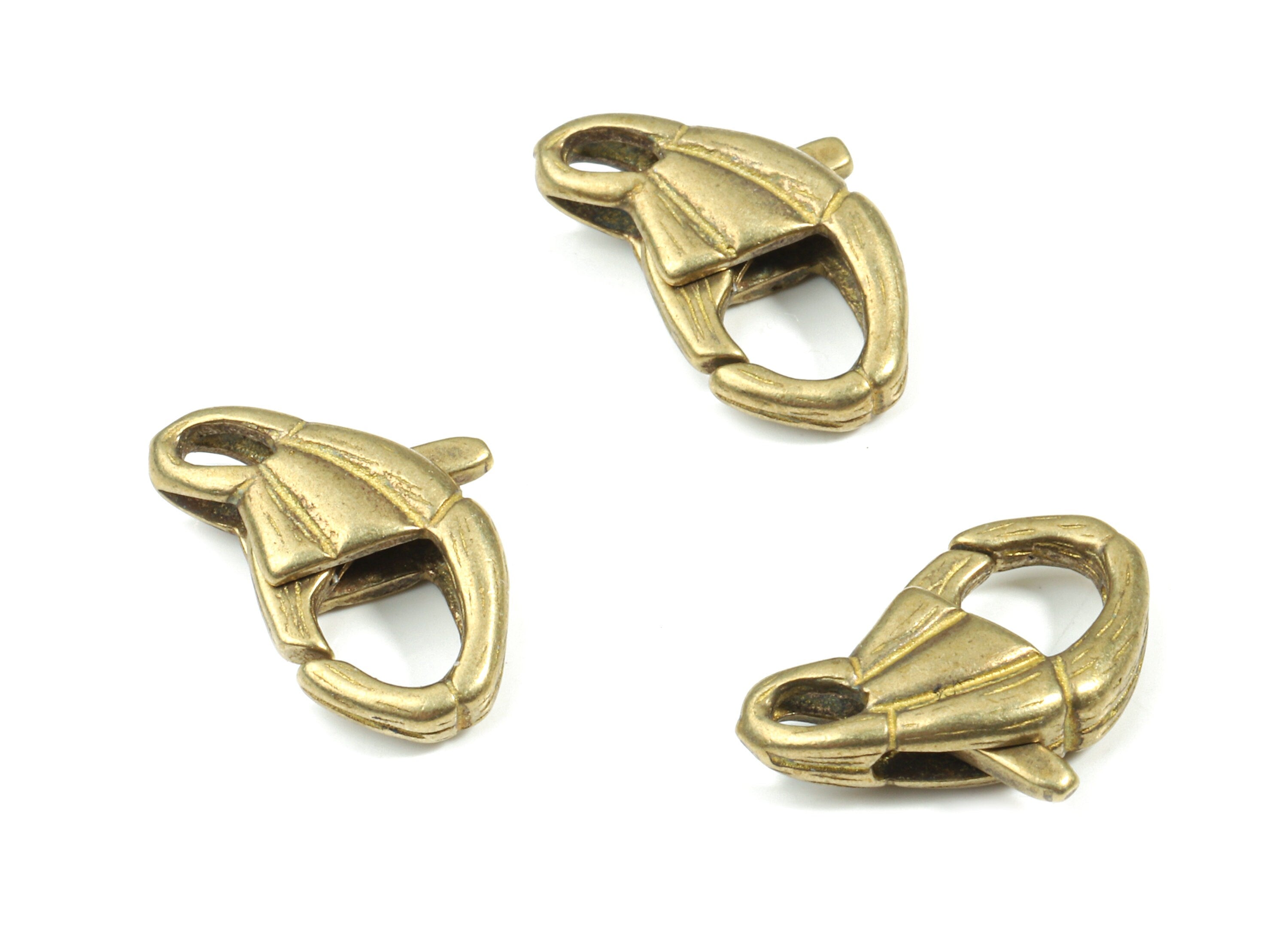Brass Lobster Claw Clasp - Raw Brass Patterned Parrot Clasps - Lobster Clasps - Jewelry Supplies - 16.06x10.27x4.01mm - PP3133 - DOMEDBAZAAR