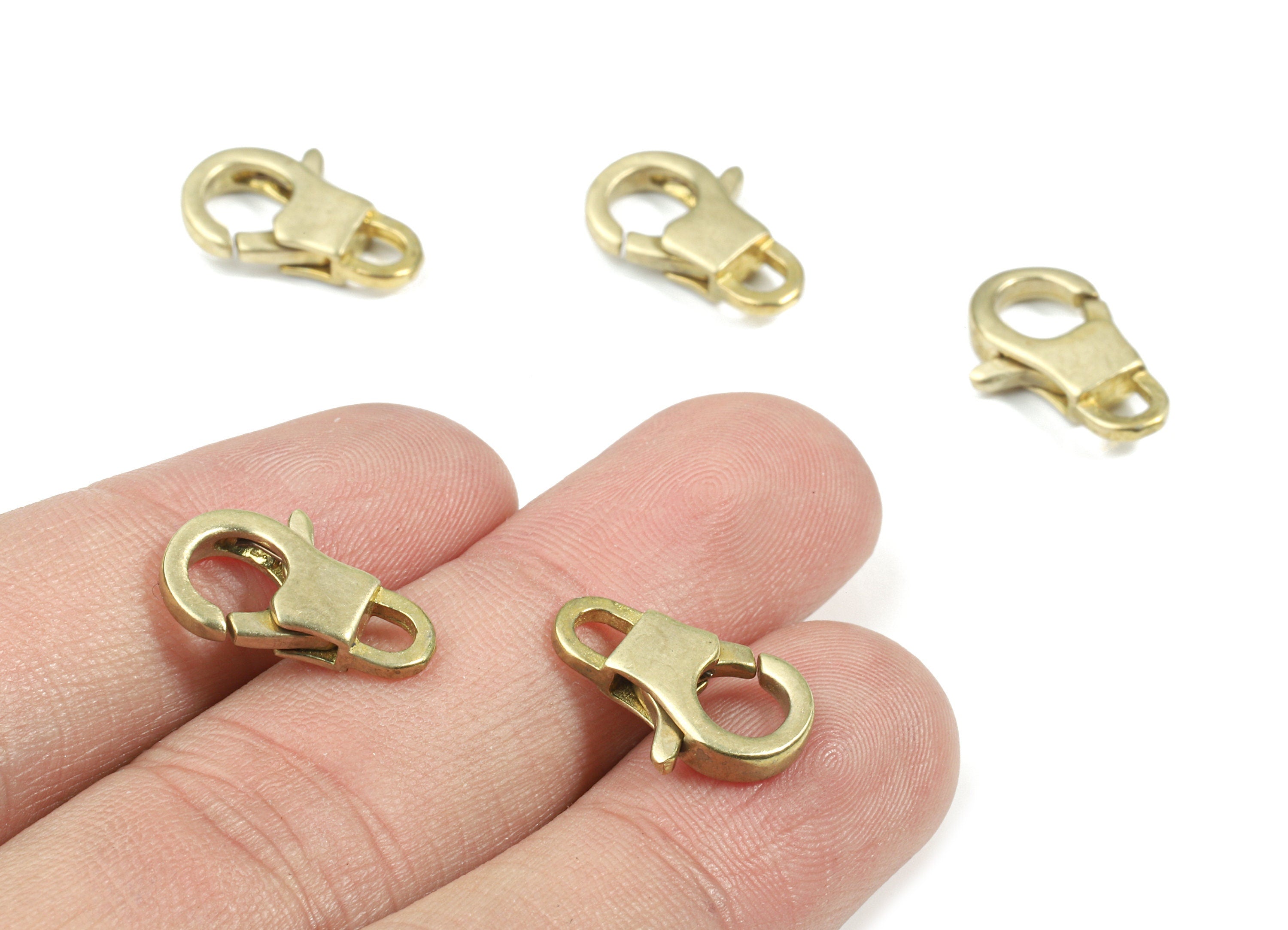 Brass Lobster Claw Clasp - Raw Brass Handcuffs Parrot Clasps - Lobster Clasps - Jewelry Supplies - 17.12x10.9x3.71mm - PP3140 - DOMEDBAZAAR
