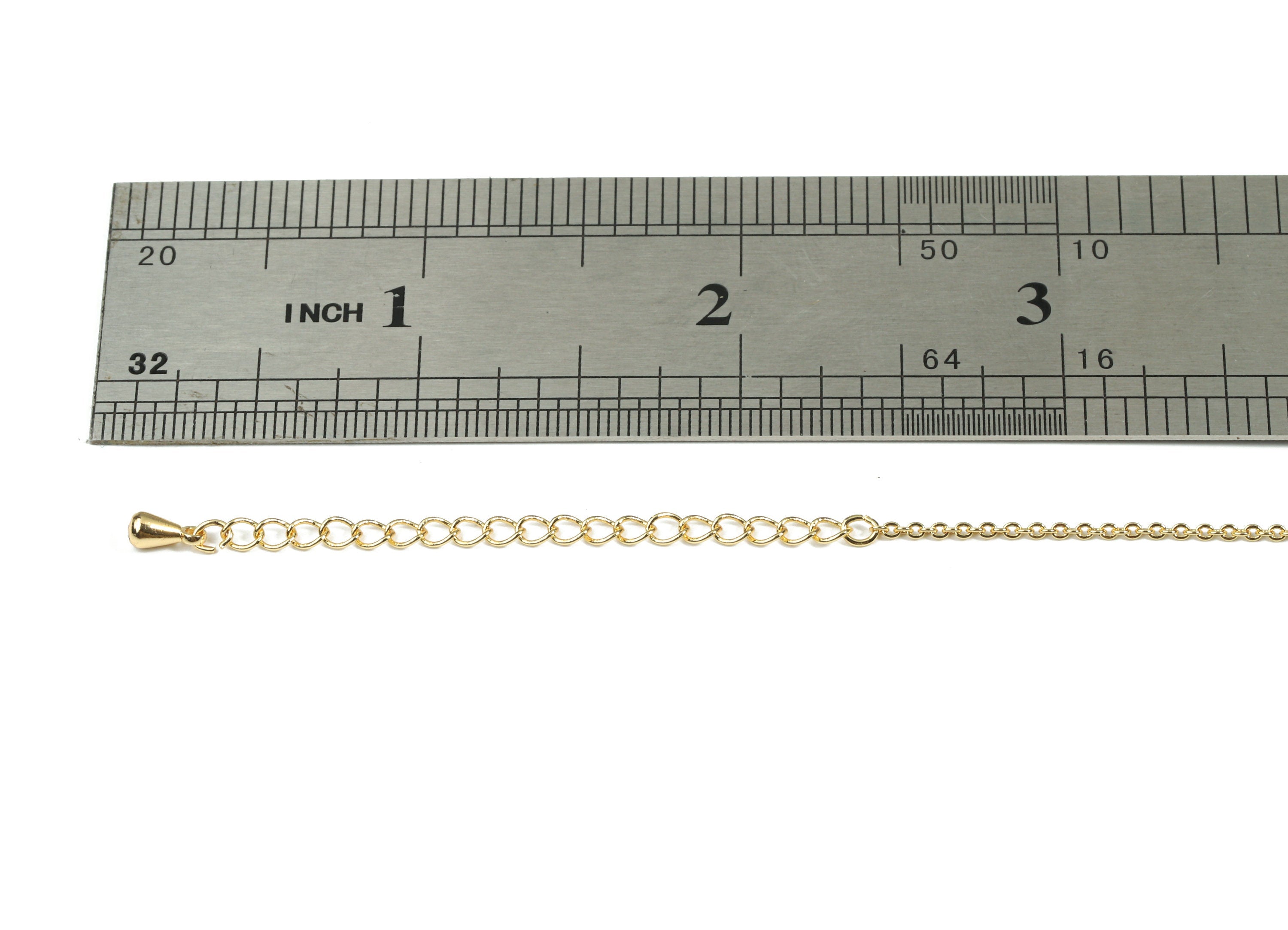 Finished Cable Chain - 18 Inch Gold Tone Plated Cable Chain - 18K Real Gold Plated Brass - 0.12&quot; x 0.10&quot;- RGP2589 - DOMEDBAZAAR