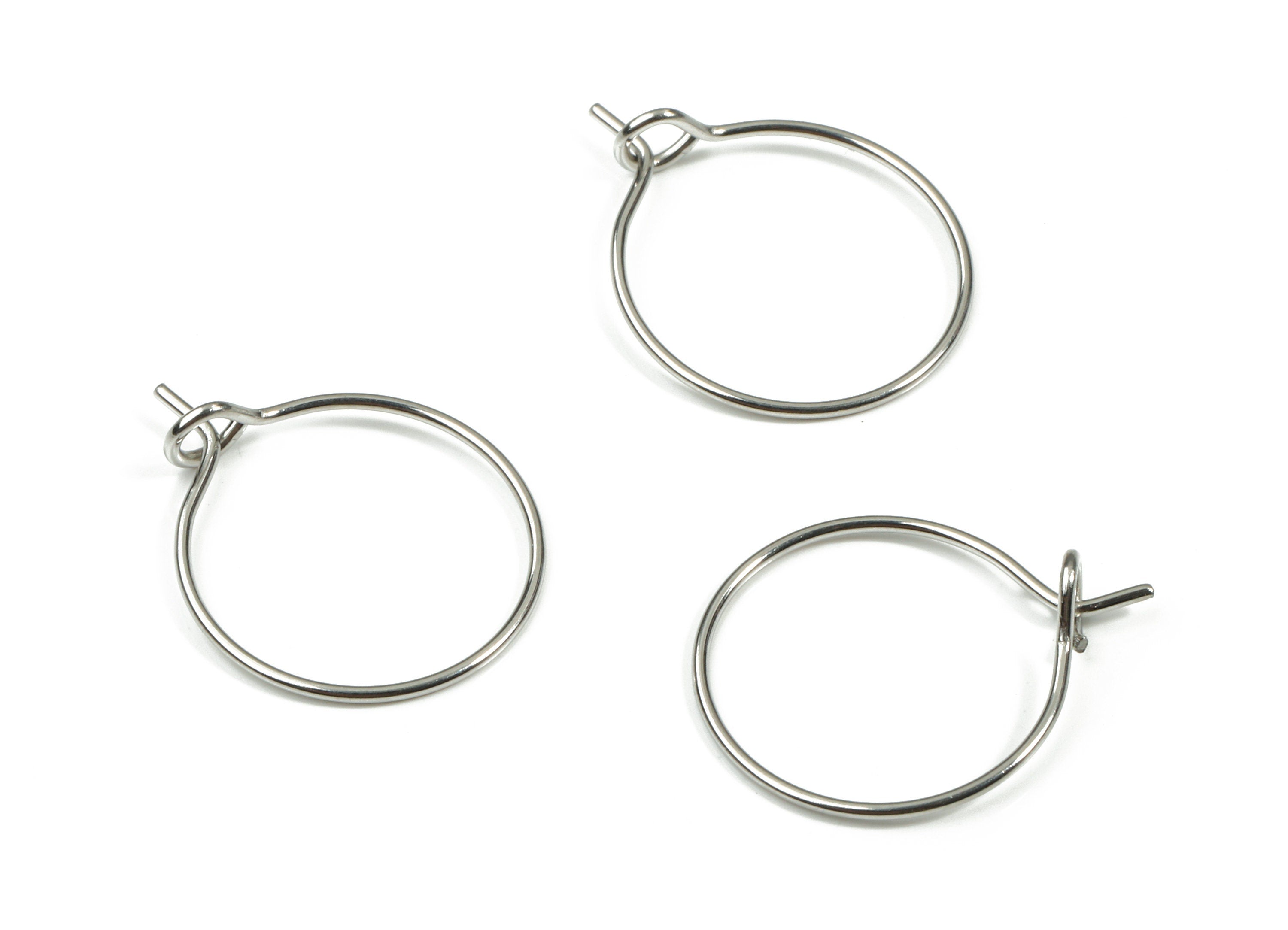 Stainless Steel Earring Hoop -  316 Stainless Steel Circle Ear Wire #15 - Earring Hoop - Jewelry Supplies - 18.5x14.5x0.67mm - SS1166 - DOMEDBAZAAR