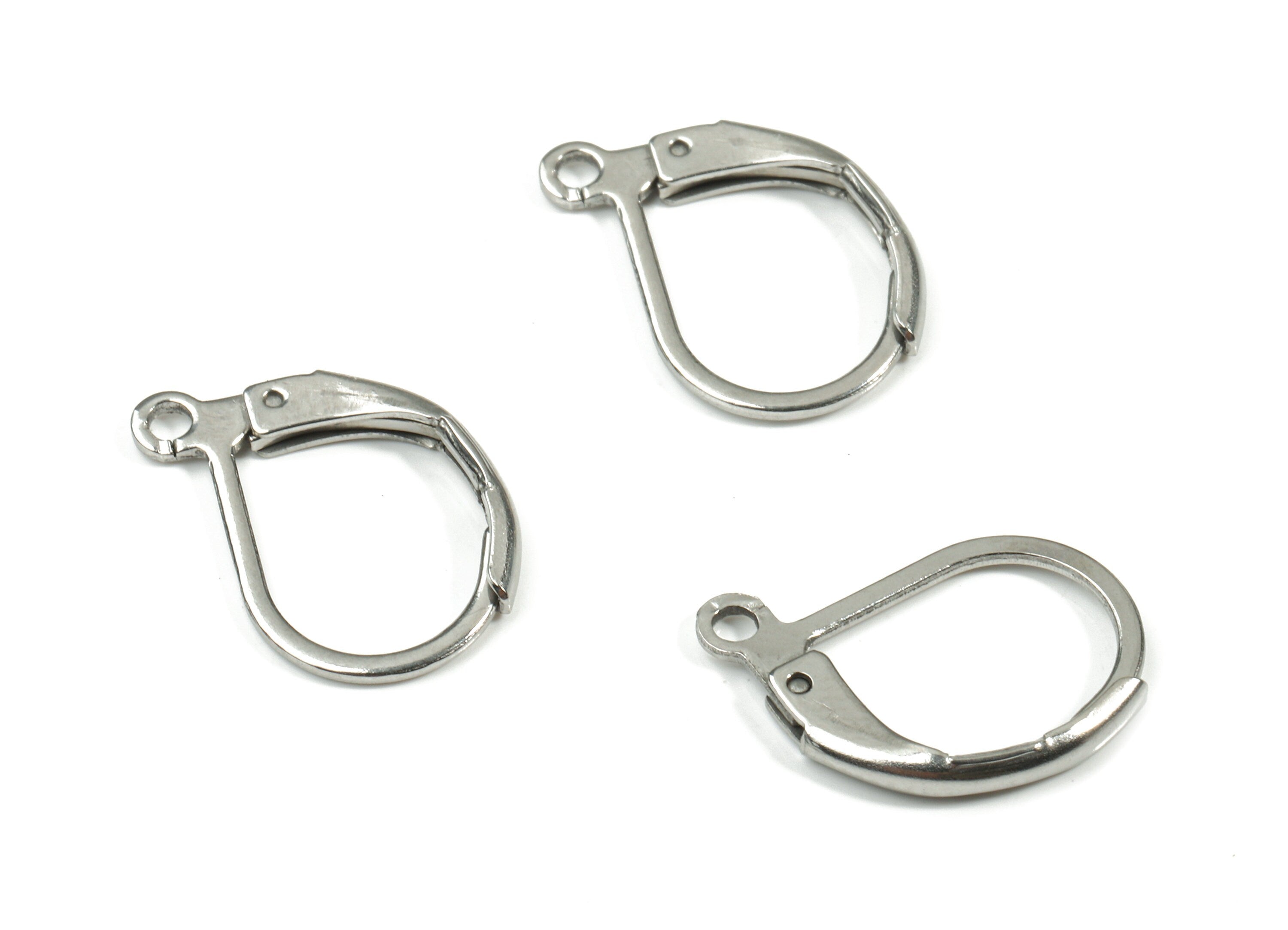 Stainless Steel Leverback Earring Clasp - 304 Stainless Steel  Plain Leverback - Earring Findings - 15.84x10.6x0.72mm - SS1163 - DOMEDBAZAAR