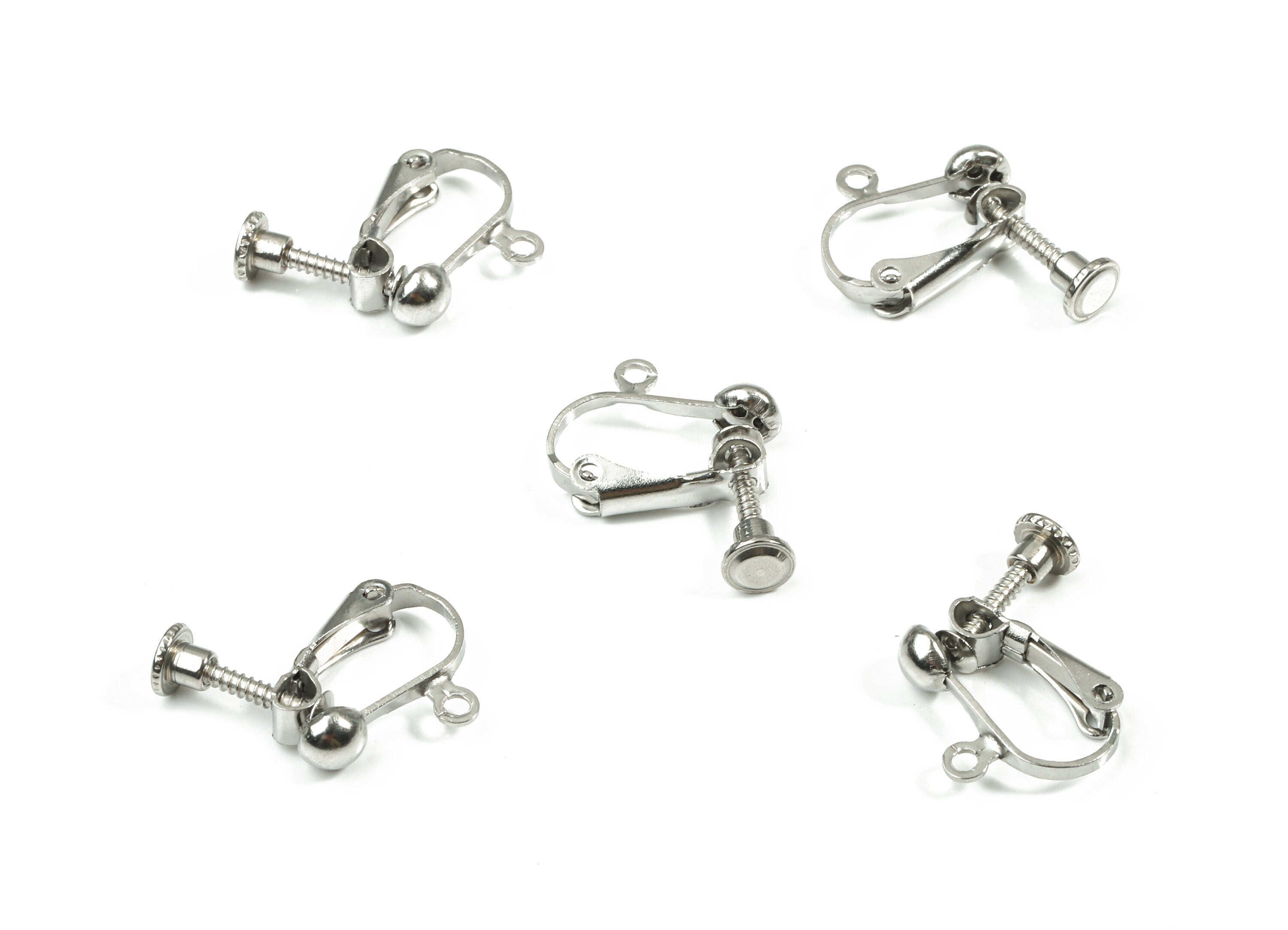 Stainless Steel Earring Clips - 316 Stainless Steel Screw Back Clips Earrings - Screwback Clip On Earrings  - 15.8x13.35mm - SS1162 - DOMEDBAZAAR
