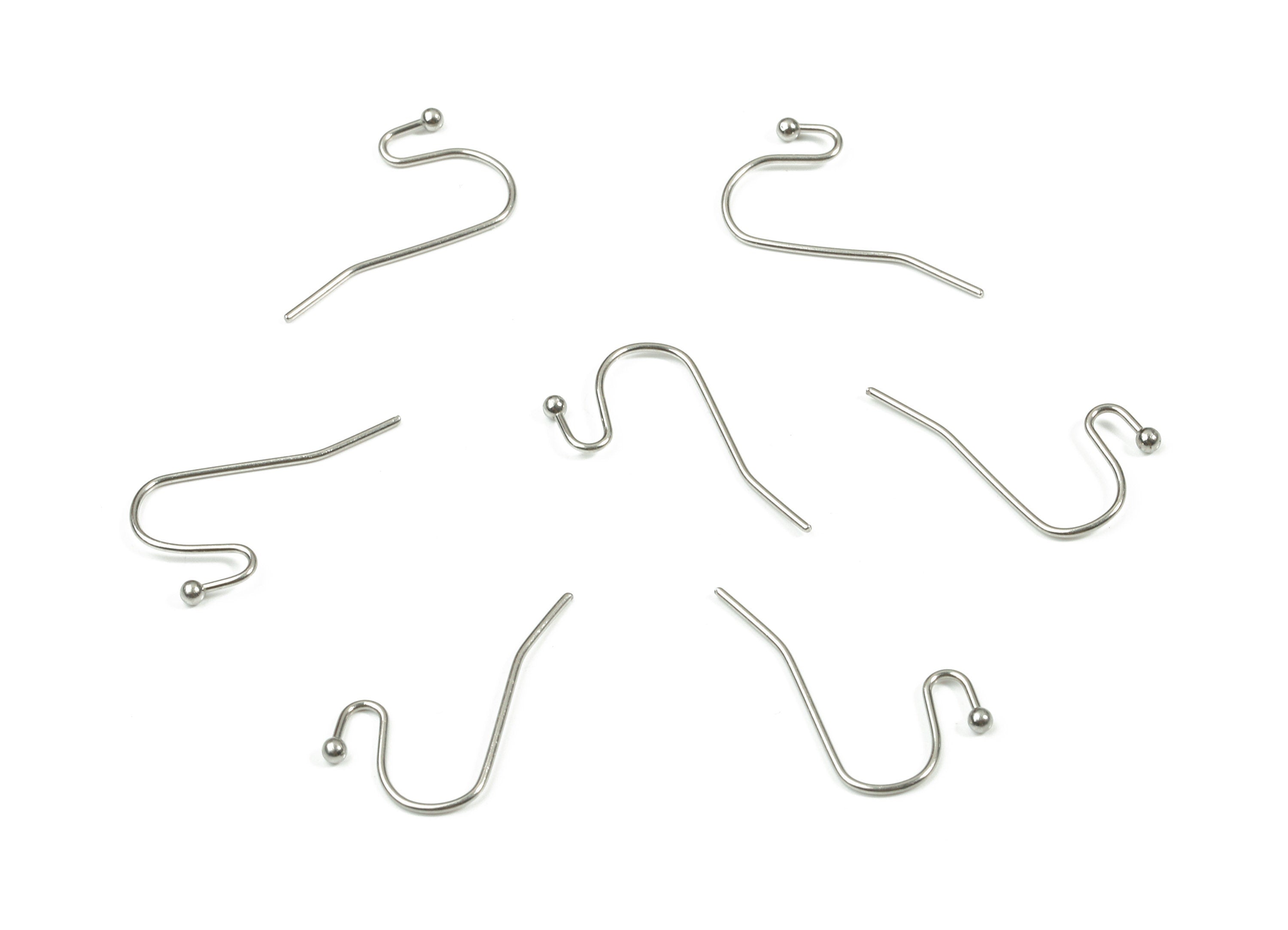 Stainless Steel Earring Hook - 304 Stainless Steel Ear Wires - Ball Head - Earring Findings - Jewelry Supplies - 20.62x12x0.71mm - SS1165 - DOMEDBAZAAR
