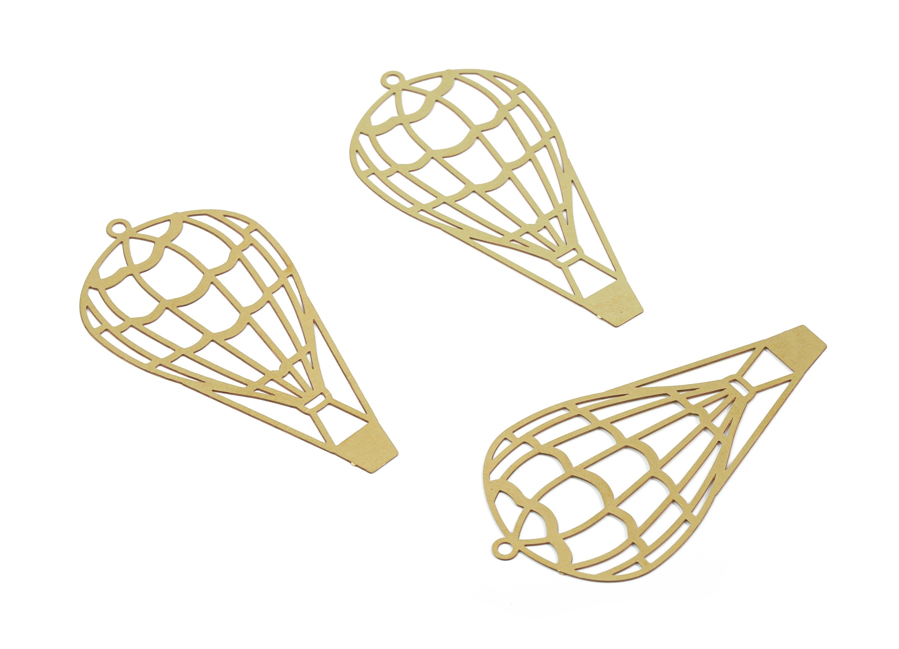 Brass Balloon Earring Charms - Raw Brass Balloon Pendant - Earring Findings - Jewelry Supplies - 51.96x27.14x0.3mm - JJB5855 - DOMEDBAZAAR