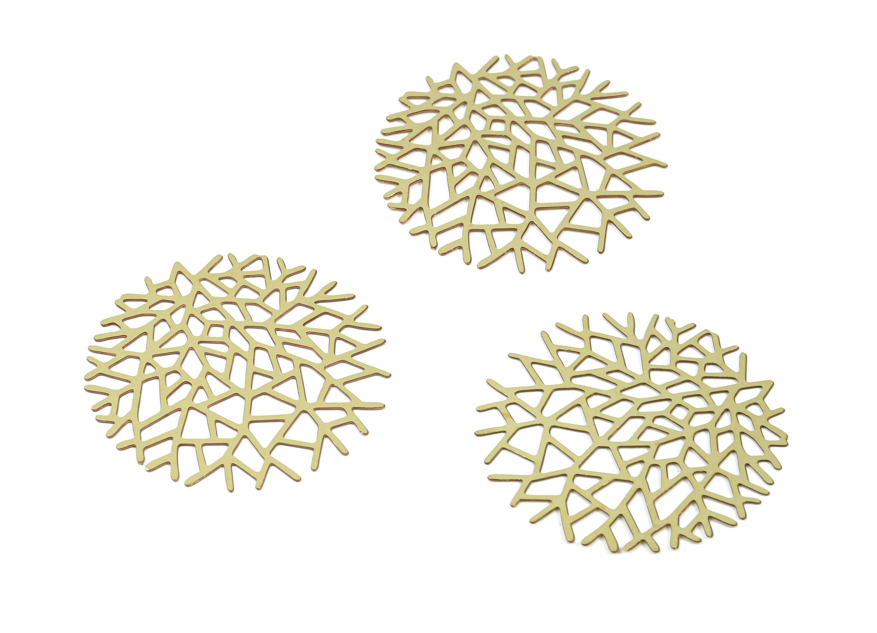 Brass Tree Earring Charms - Raw Brass Tree Pendant - Earring Findings - Jewelry Supplies - 35.5x35.5x5.36mm - JJB4885 - DOMEDBAZAAR