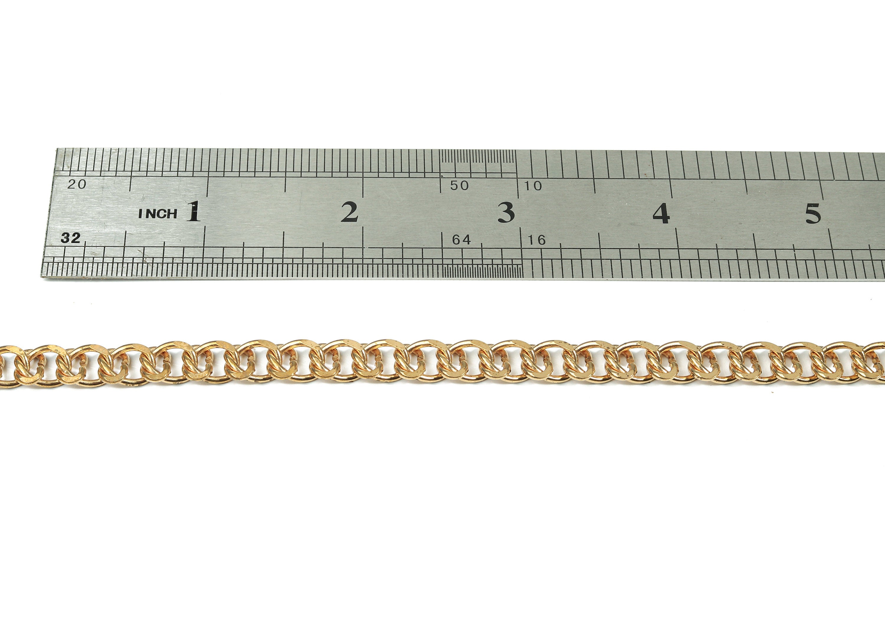 Greek Key Brass Chain - Raw Brass Meander Chain - Unsoldered Open Chain - 0.34&quot; x 0.31&quot; x 0.06&quot;- for Bracelet Jewellery Making - CC1142 - DOMEDBAZAAR