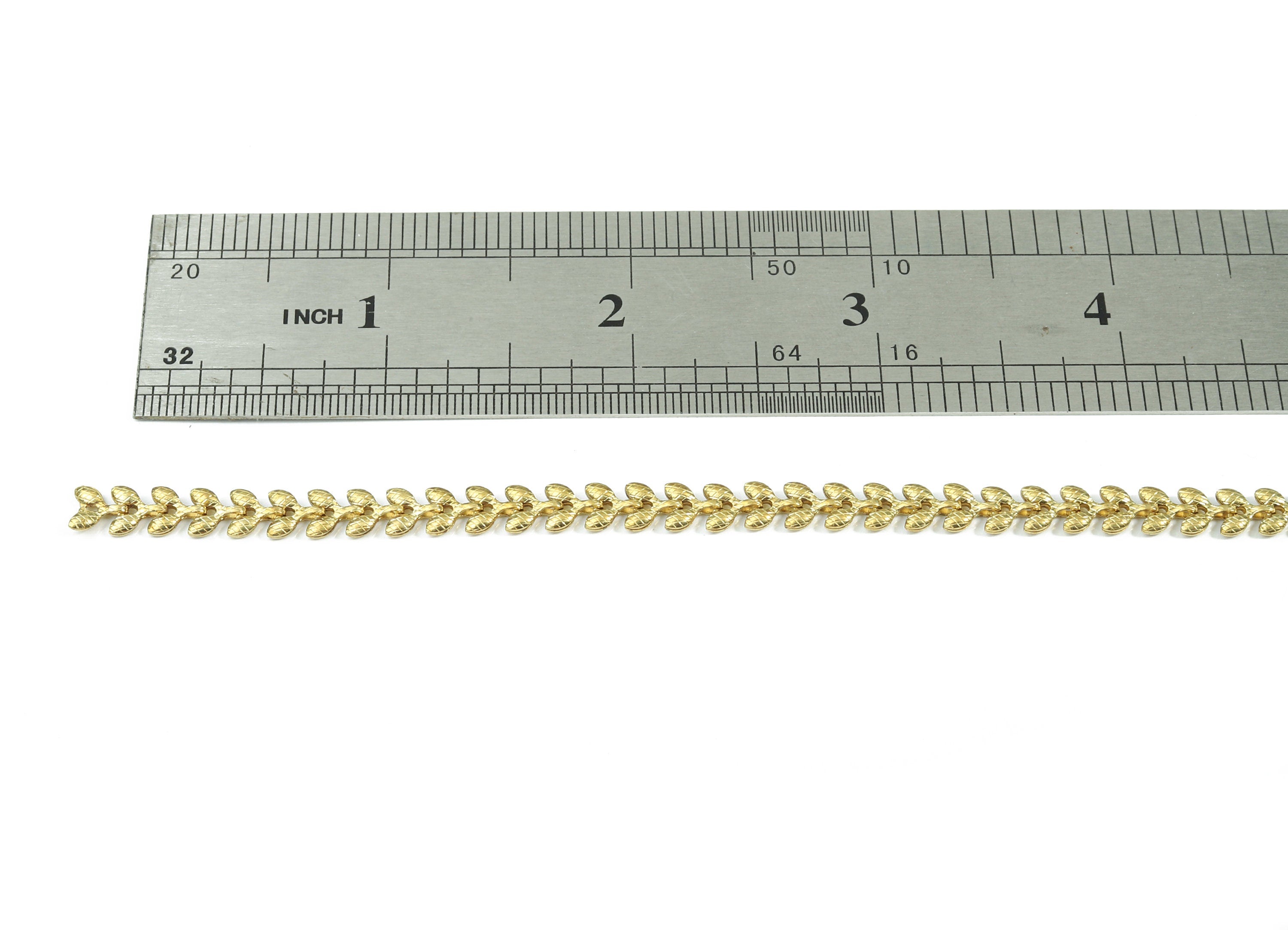 Raw Brass Leaf Chain - Two Sided Leaf Chevron Chains - Unsoldered Links - for Necklace Bracelet Jewellery Making -  0.21&quot; x 0.08&quot; CC1154 - DOMEDBAZAAR
