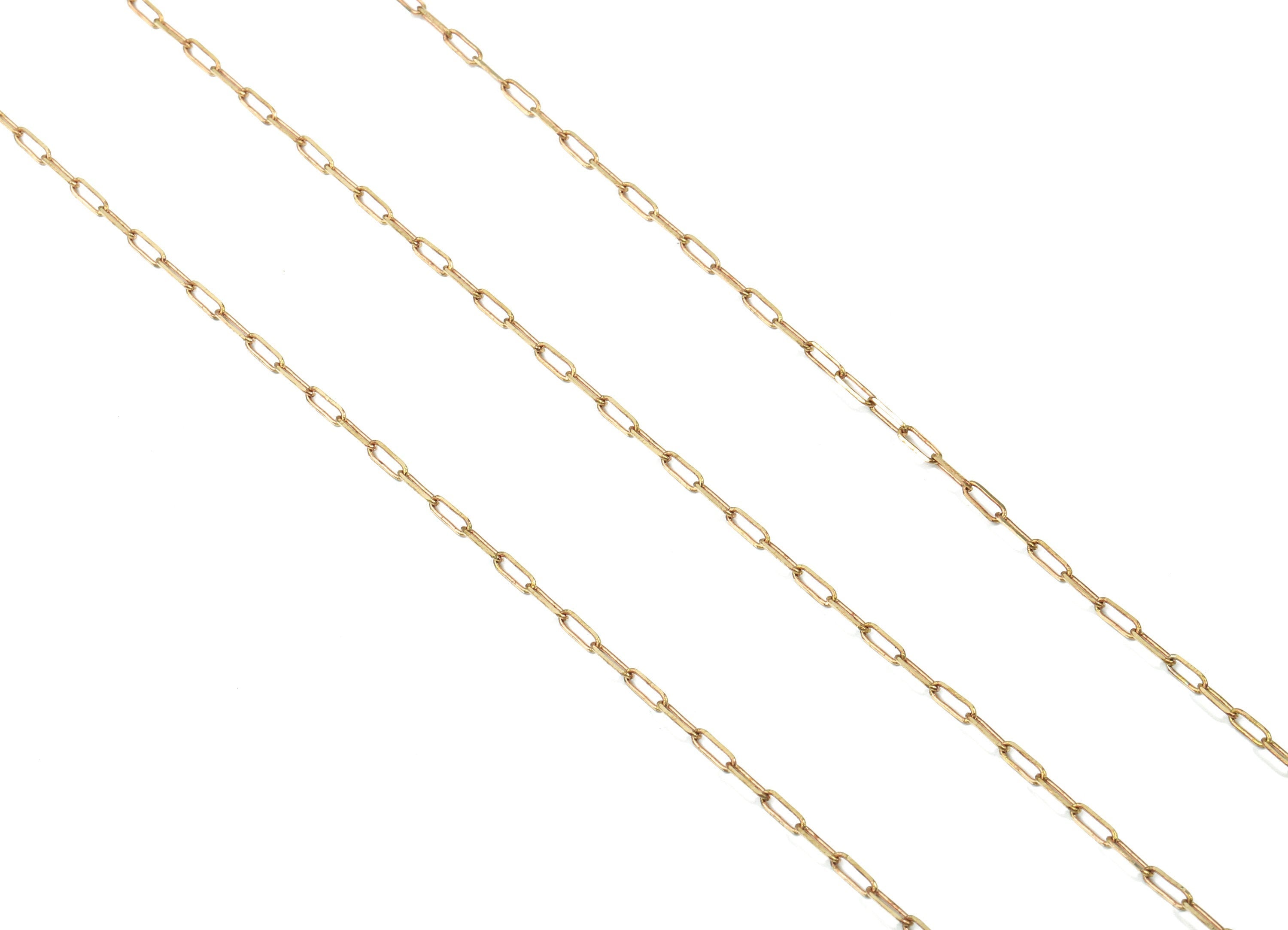 Raw Brass Link Chains - Faceted Cable  Chains - Soldered Chooker Chains - Chunky Chains - Long Oval Link - 0.25&quot; x 0.09&quot; x 0.02&quot; CC1162 - DOMEDBAZAAR
