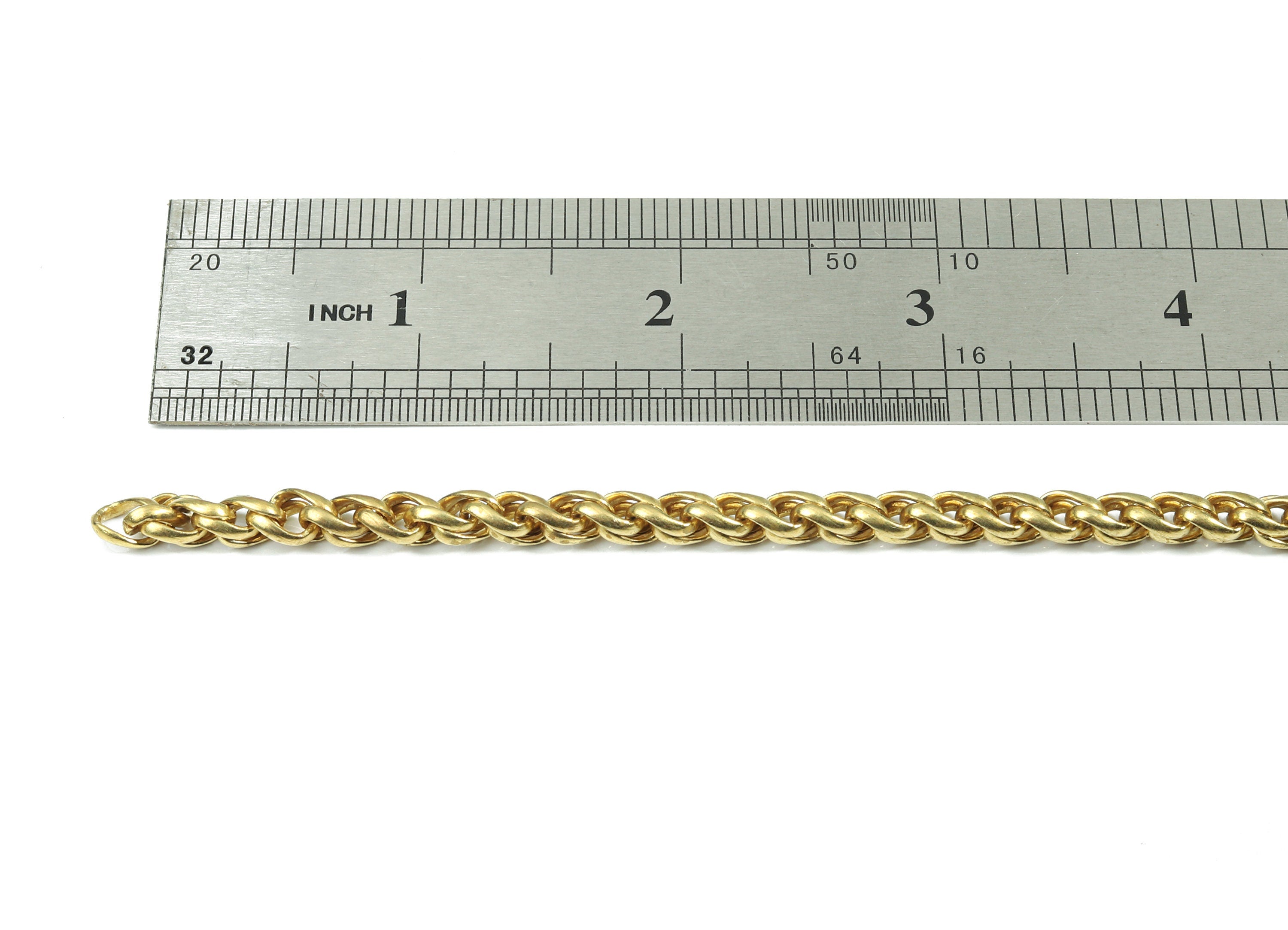5.0 Brass Rope Chain - Raw Brass Necklace Chain - Soldered -  For Necklace Bracelet Jewelry Making 0.20&quot; x 0.20&quot; CC1170 - DOMEDBAZAAR