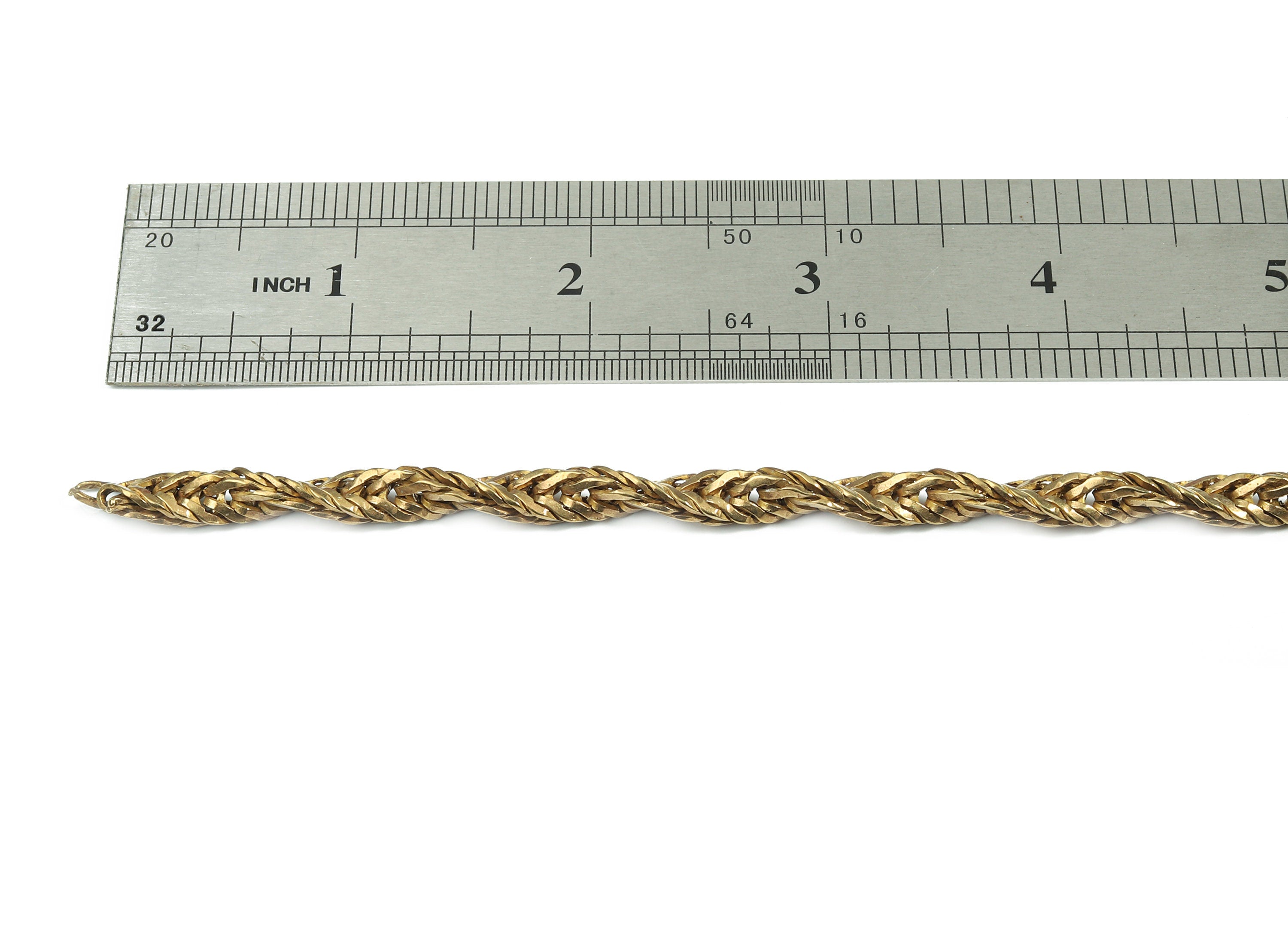 5.5 Brass Big Fox Braid Chain - Raw Brass Fox Tail Chain - For necklace bracelet Jewelry Making 0.24&quot; x 0.15&quot; CC1172 - DOMEDBAZAAR