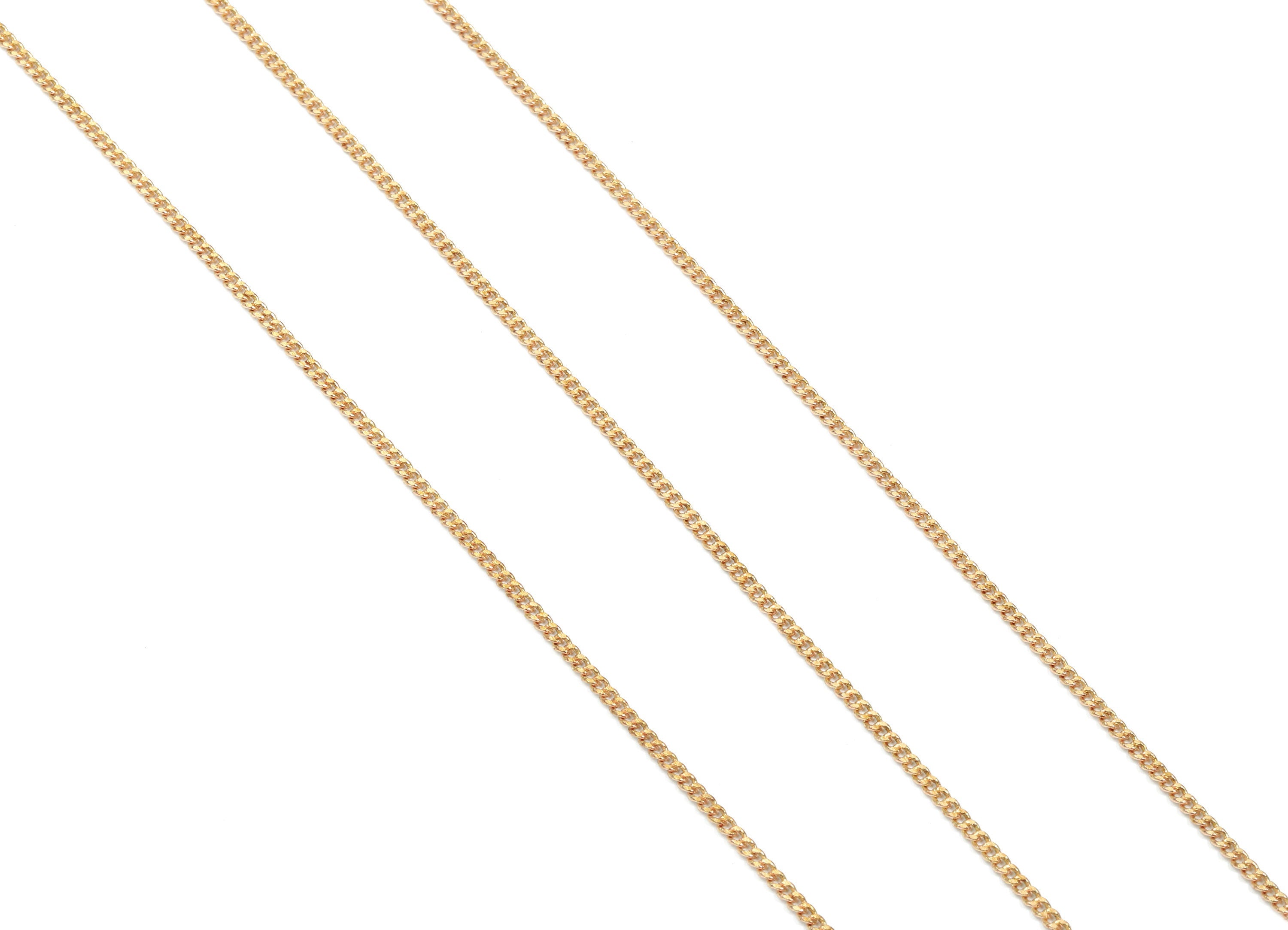 Brass Faceted Curb Chain - Raw Brass Soldered Curb Chain - Jewellery Making - 0.09&quot; x 0.06&quot; x 0.04&quot;- CC1173 - DOMEDBAZAAR