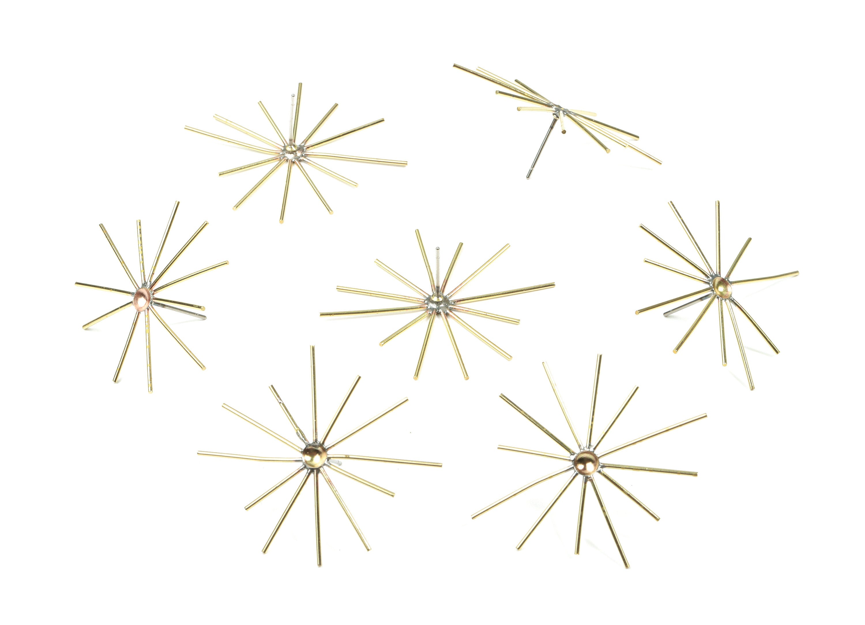 Brass Star Earring Stud - Raw Brass Wires Star Earring Post - Surgical Stud - Earring Post - Jewelry Supplies - 39.43x34.19x0.8mm - PP3310 - DOMEDBAZAAR