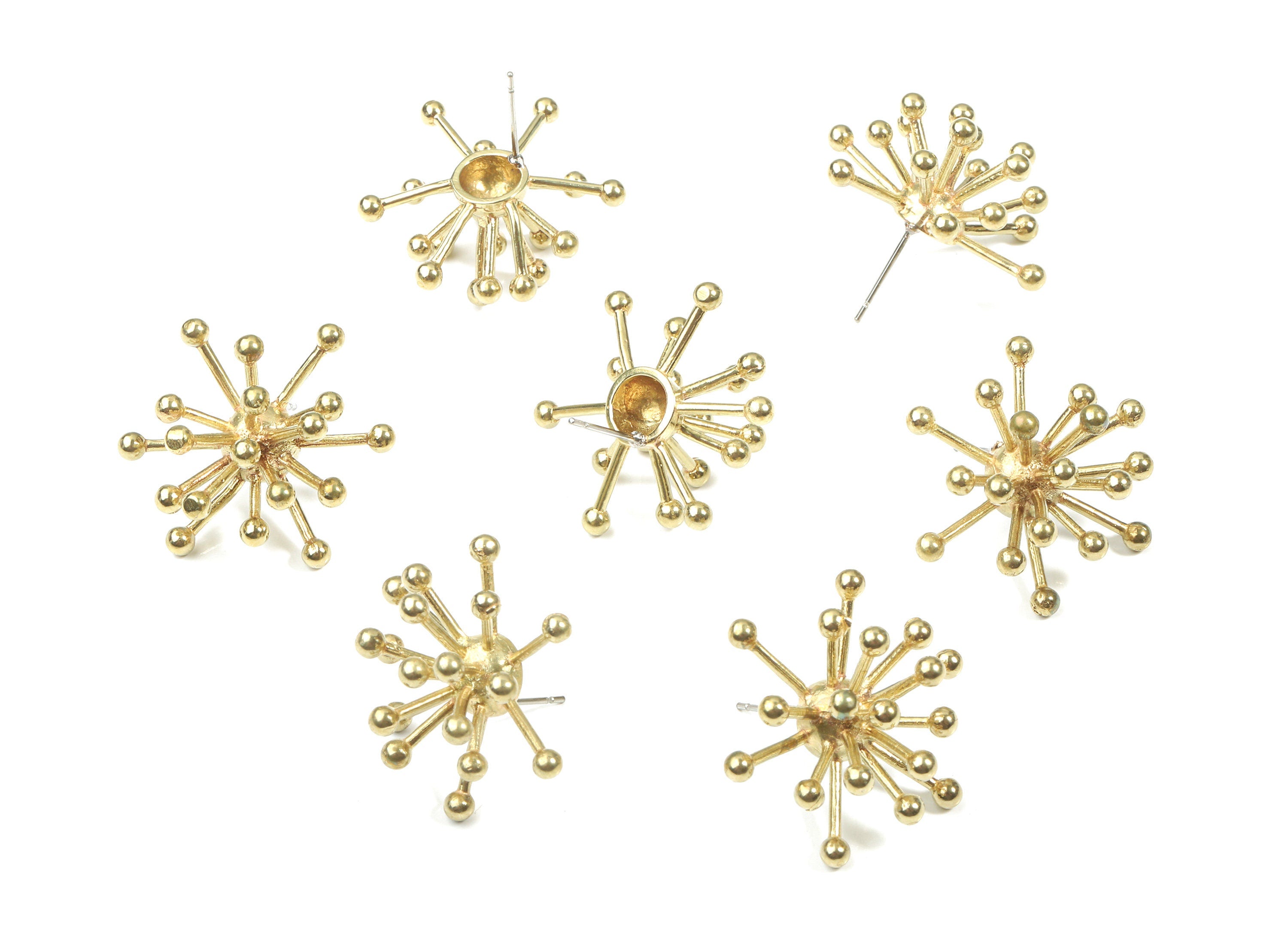 Brass Hedgehog Earring Stud - Raw Brass Porcupine Earring Post - Surgical Stud - Jewelry Supplies - 28.5x12.24x2.97mm - PP3323 - DOMEDBAZAAR