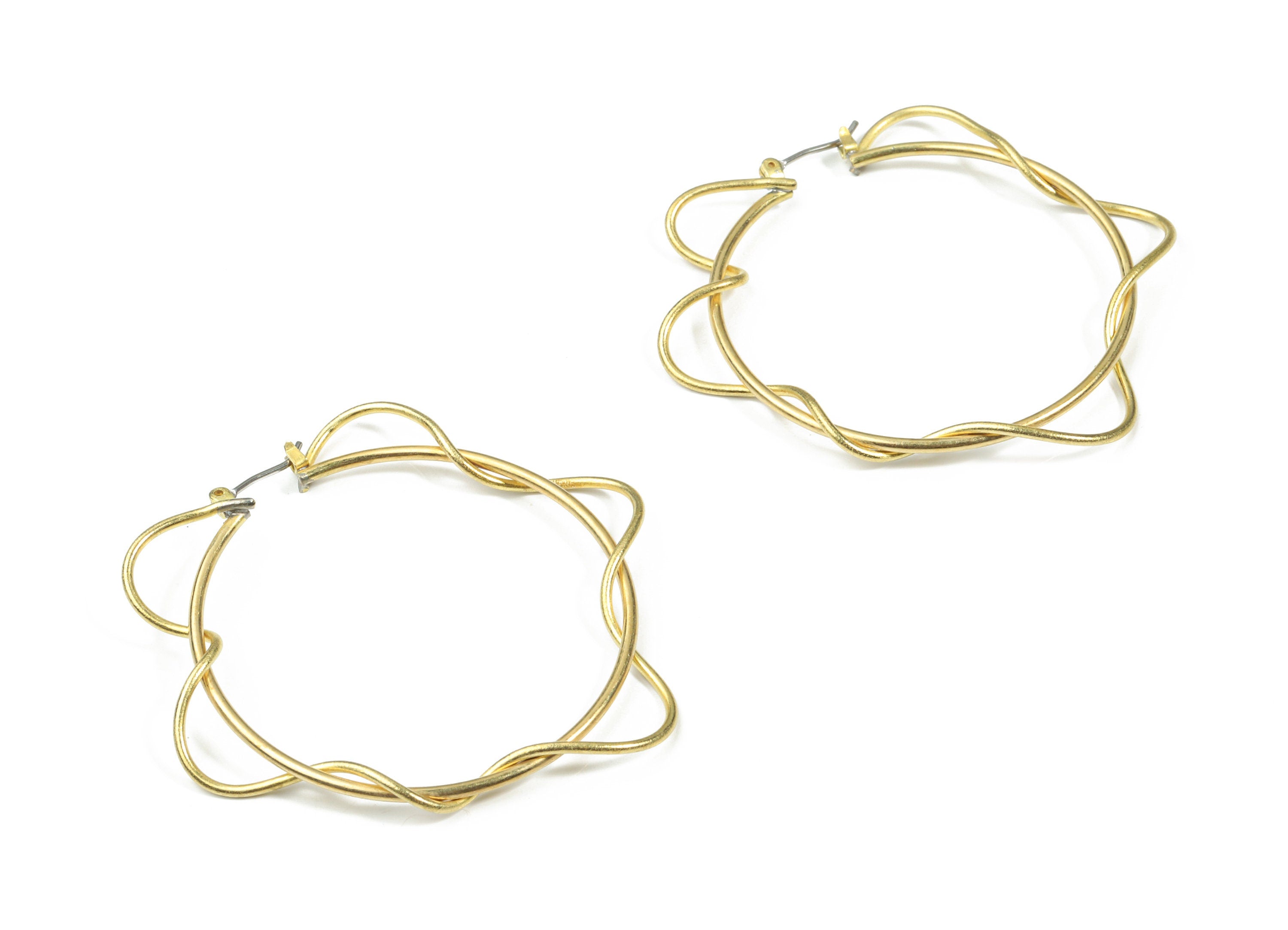 Brass Stud Hoop - Raw Brass Circle Earring - Ear Wires Braid Earring - Stainless Steel - Jewelry Supplies - 50.95x8.84x2.99mm - PP3287 - DOMEDBAZAAR