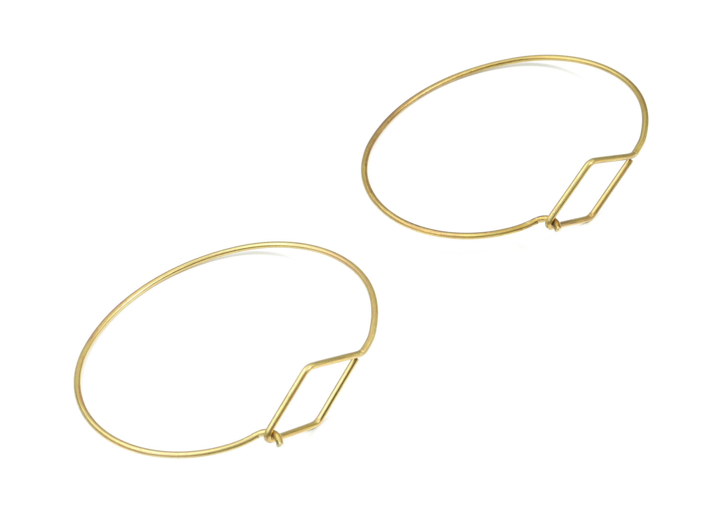 Brass Wire Bracelet - Raw Brass Bangle  - Brass Circle Bracelet - Jewelry Supplies - 67.62x58.4x1.62mm - PP3303 - DOMEDBAZAAR