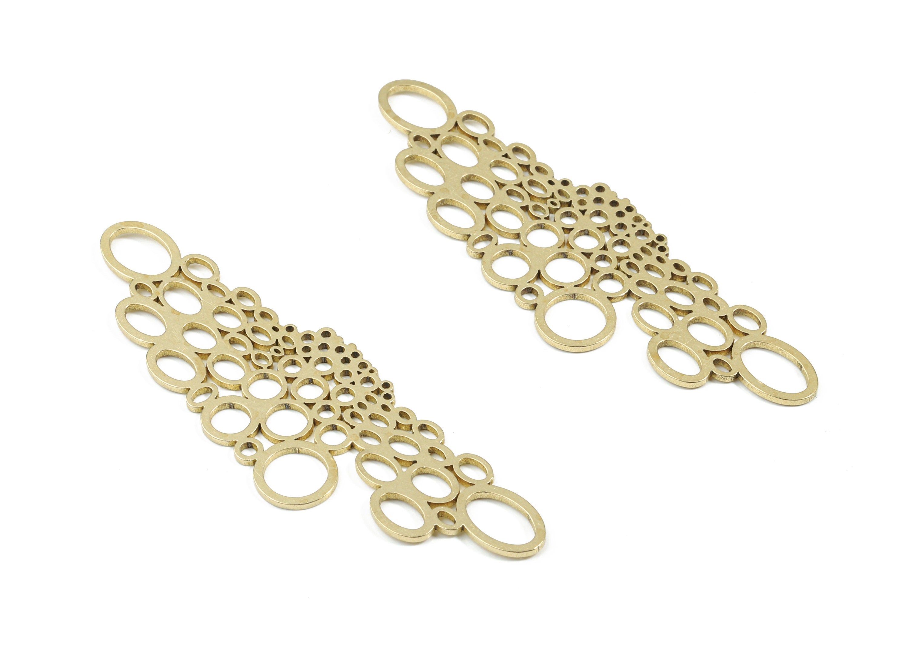 Brass Mini Circles Earring Charms - Raw Brass Mini Balloons Pendant - Earring Findings - Jewelry Supplies - 55.93x17.62x0.81mm - PP3351 - DOMEDBAZAAR