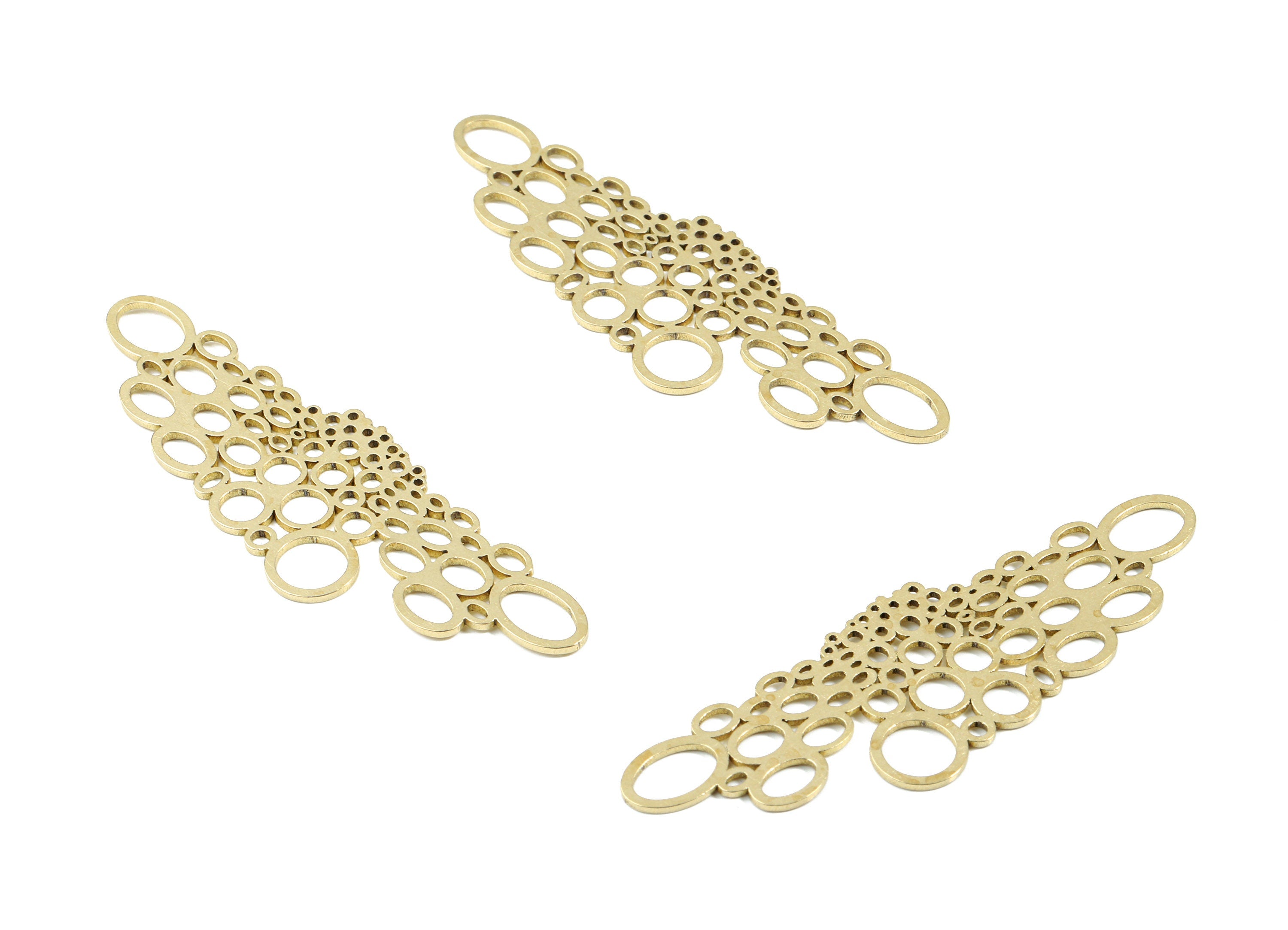 Brass Mini Circles Earring Charms - Raw Brass Mini Balloons Pendant - Earring Findings - Jewelry Supplies - 55.93x17.62x0.81mm - PP3351 - DOMEDBAZAAR