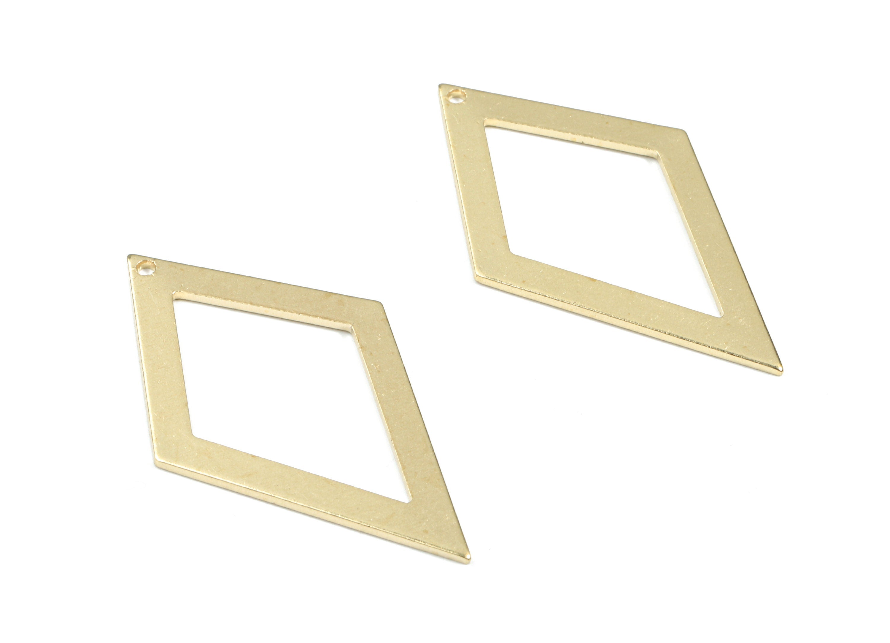Brass Deltoid Earring Charms - Raw Brass Deltoid Pendant - Earring Findings - Jewelry Supplies - 41.41x24.65x1.13mm - PP3363 - DOMEDBAZAAR