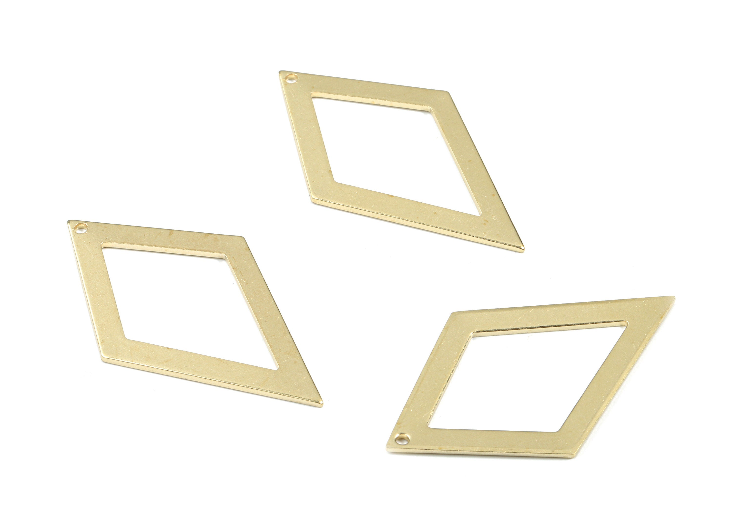 Brass Deltoid Earring Charms - Raw Brass Deltoid Pendant - Earring Findings - Jewelry Supplies - 41.41x24.65x1.13mm - PP3363 - DOMEDBAZAAR