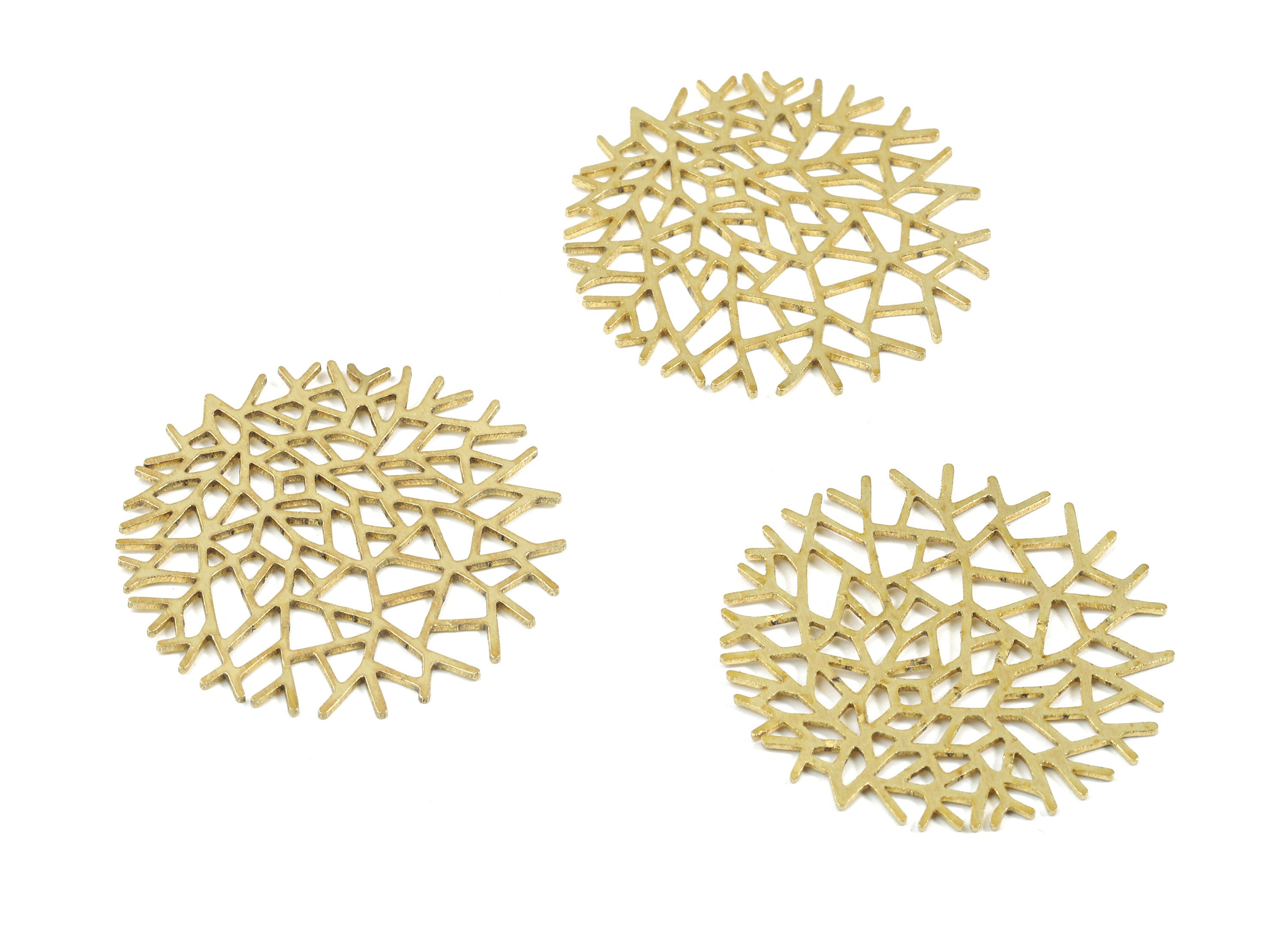 Brass Branch Earring Charms - Raw Brass Branch Pendant - Earring Findings - Jewelry Supplies - 31.1x30.96x0.66mm - PP3357 - DOMEDBAZAAR