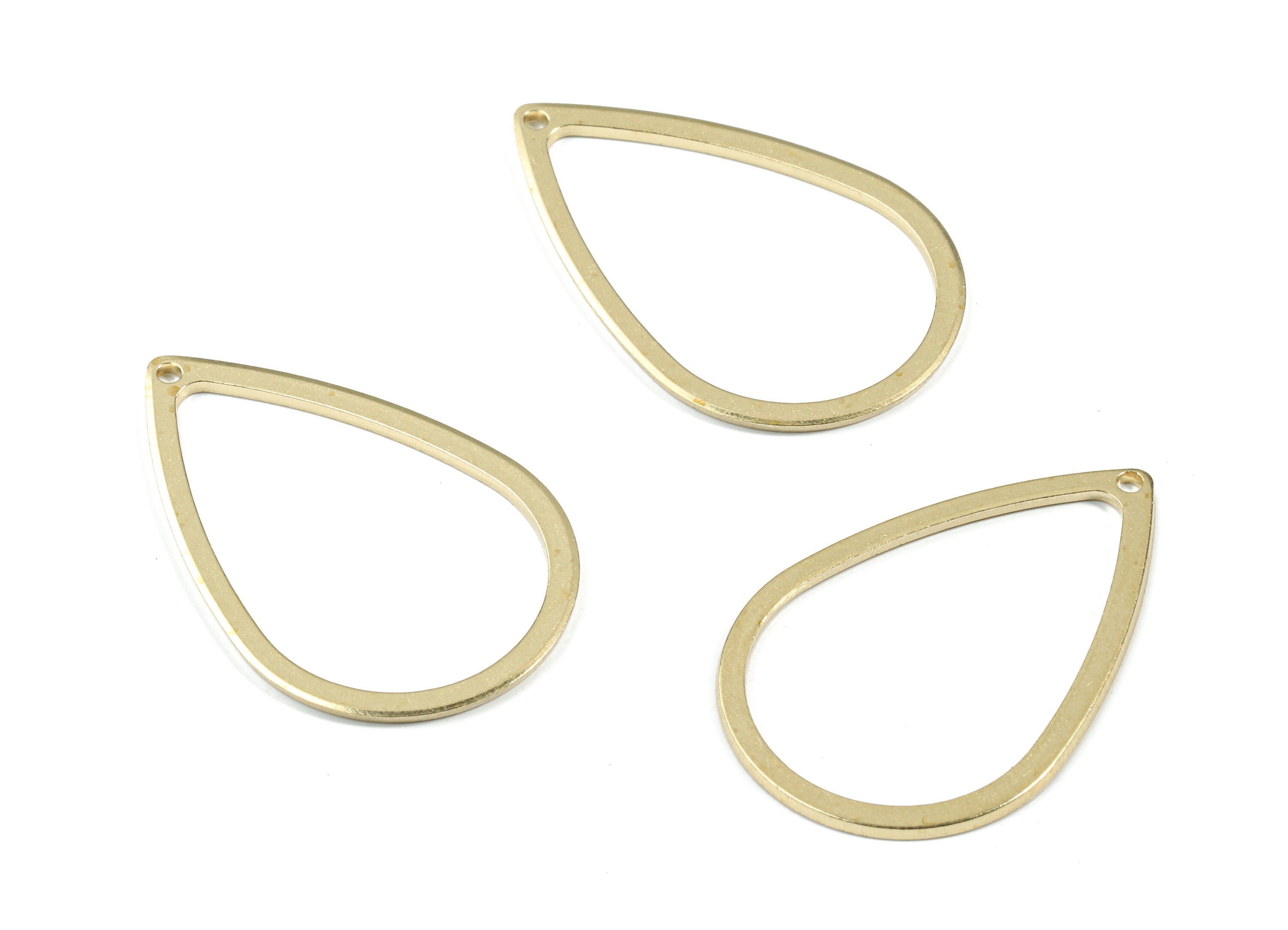 Brass Drop Ring - Raw Brass Drop Connector - Brass Drop Pendant - Earring Findings - Jewelry Supplies - 30.06x19.89x0.9mm - PP3356 - DOMEDBAZAAR