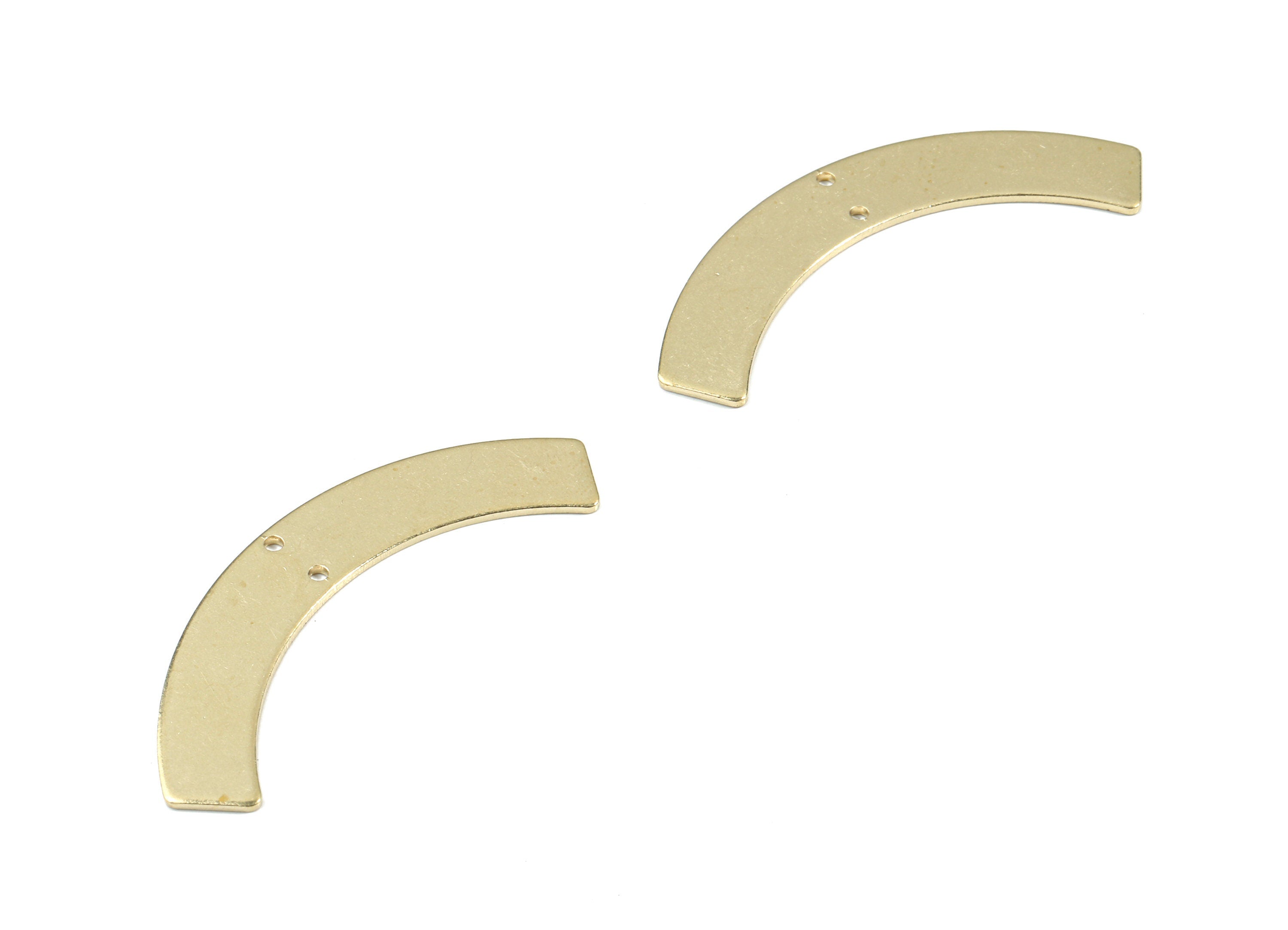 Brass Bent Bar Earring Connector - Raw Brass Bent Bar Necklace Connector - Brass 2 Hole Connector - 47.43x15.68x0.98mm - PP3387 - DOMEDBAZAAR