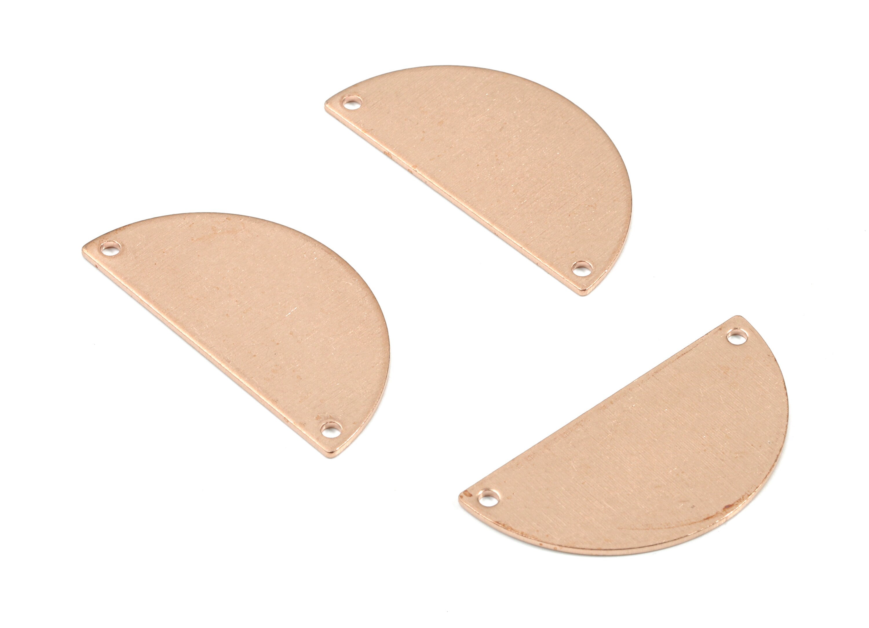 Personalized stamping blank - Copper Semi Circle Connector For Earrings - Raw Copper Half Moon Connector For Necklace - 30x15x0.8mm - PP3396 - DOMEDBAZAAR