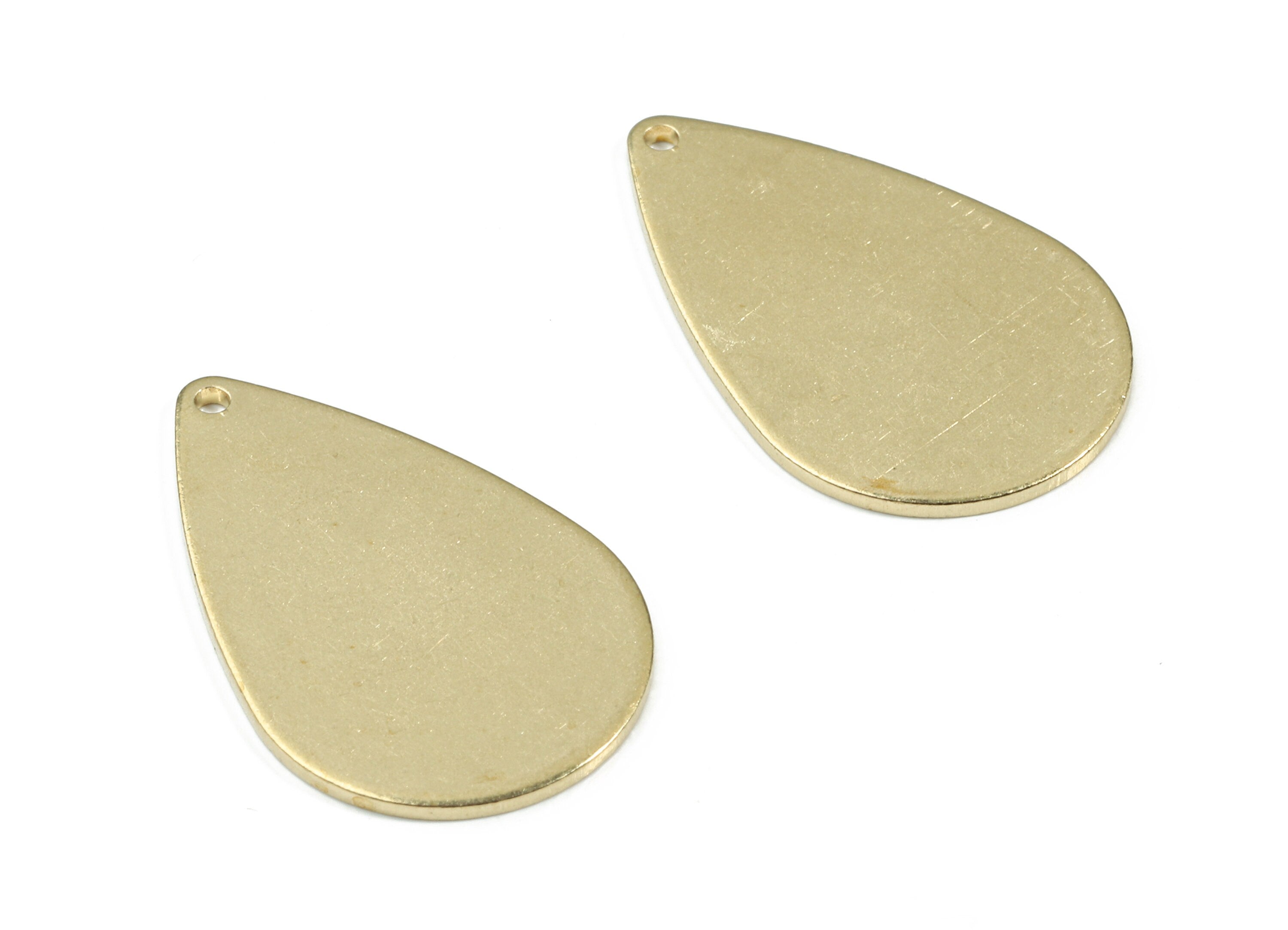 Personalized stamping blank - Brass Drop Earring Charms - Raw Brass Drop Pendant - Earring Findings - 25.82x16.5x1mm - PP3406 - DOMEDBAZAAR